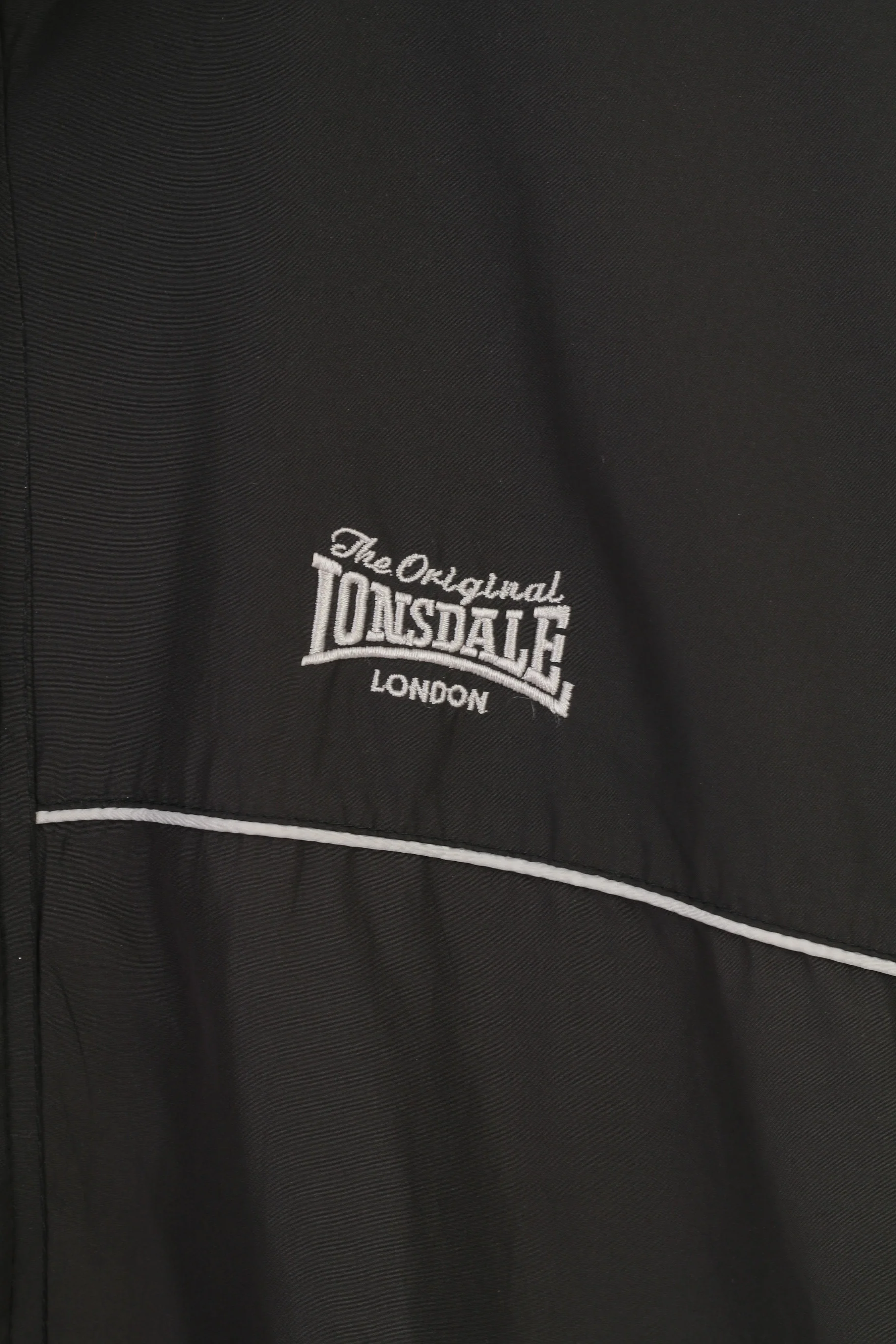 Lonsdale Men XXL Jacket Lightweigt Black Outwear Vintage Full Zipper Top - Image 4
