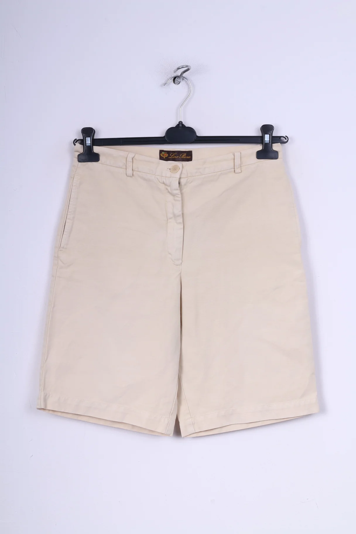 Loro Piana Womens 42 Shorts Cream Cotton Linen Italy