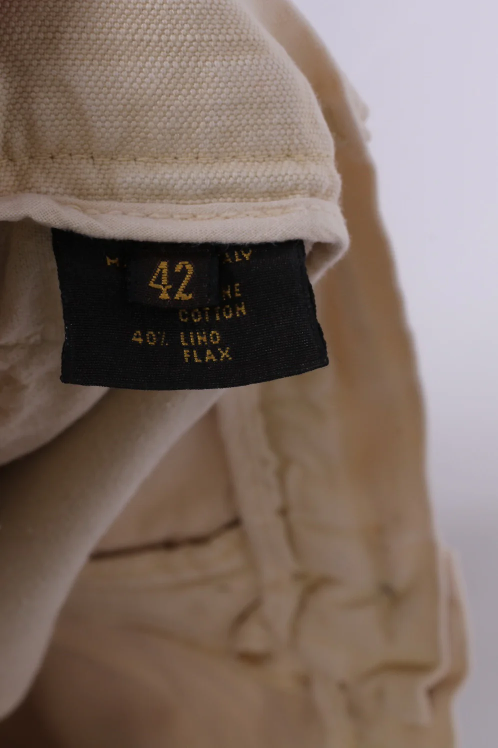 Loro Piana Womens 42 Shorts Cream Cotton Linen Italy - Image 4