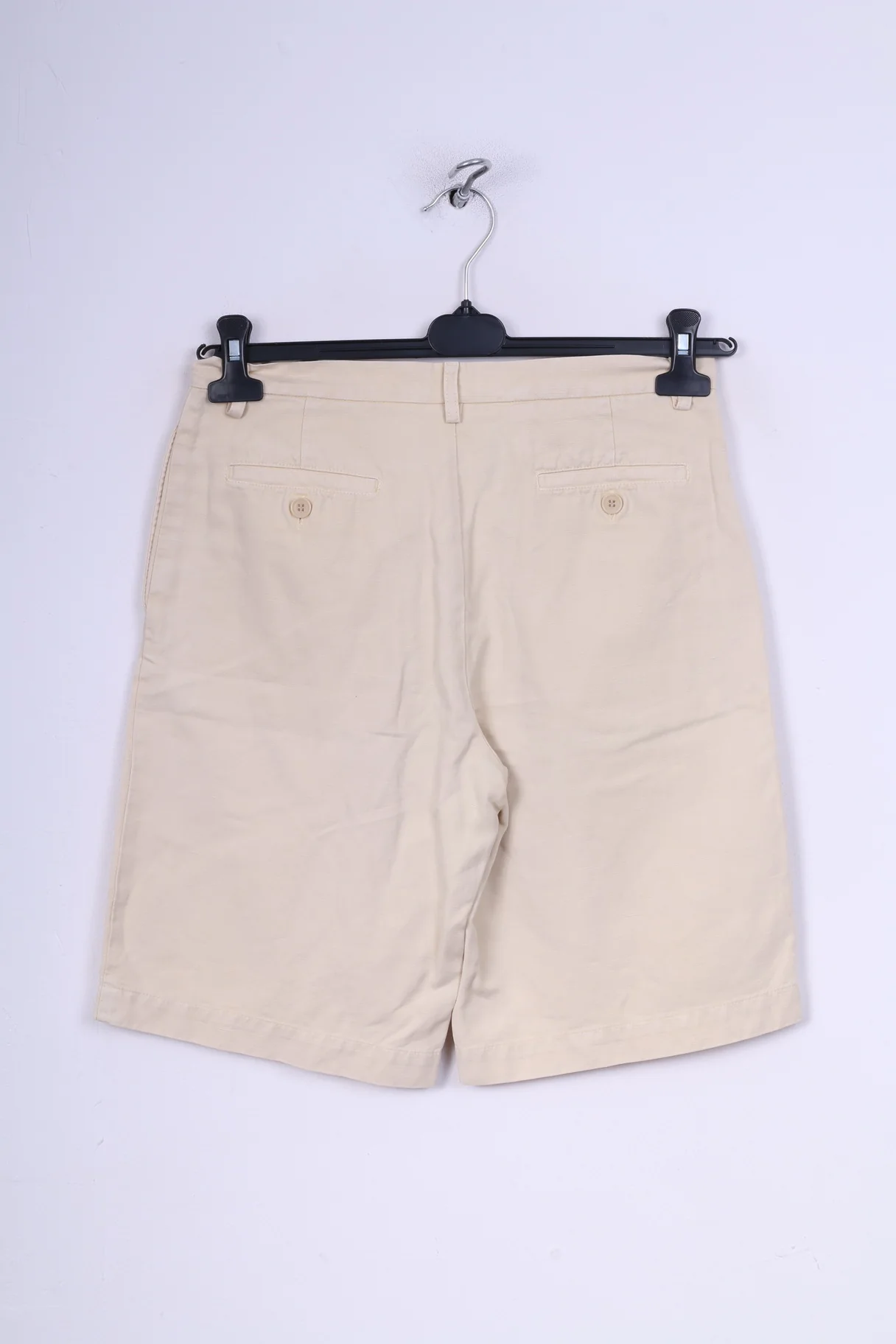 Loro Piana Womens 42 Shorts Cream Cotton Linen Italy - Image 5