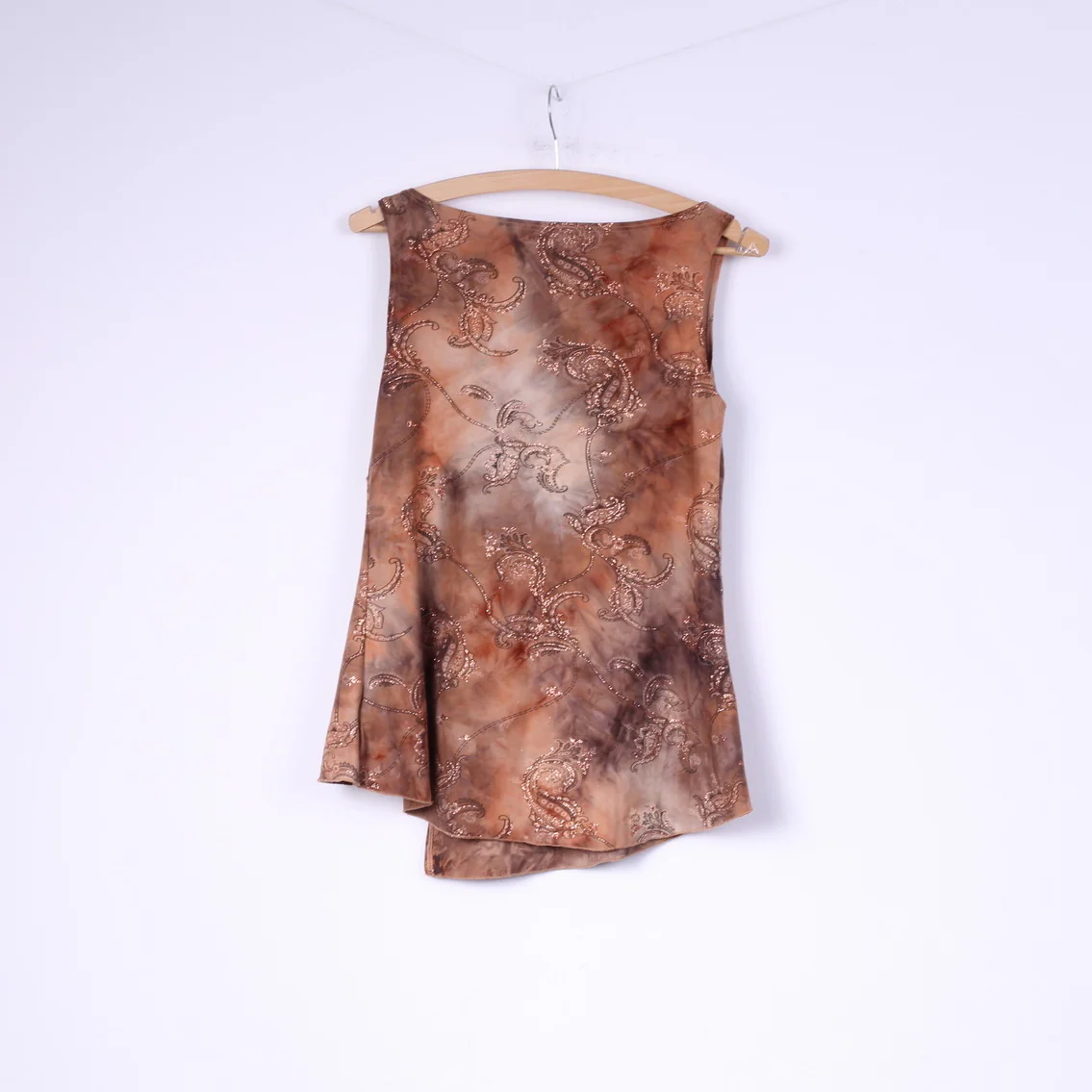 Lorsay Womens L Top V Neck Tie Dye Peach Sleeveless - Image 5