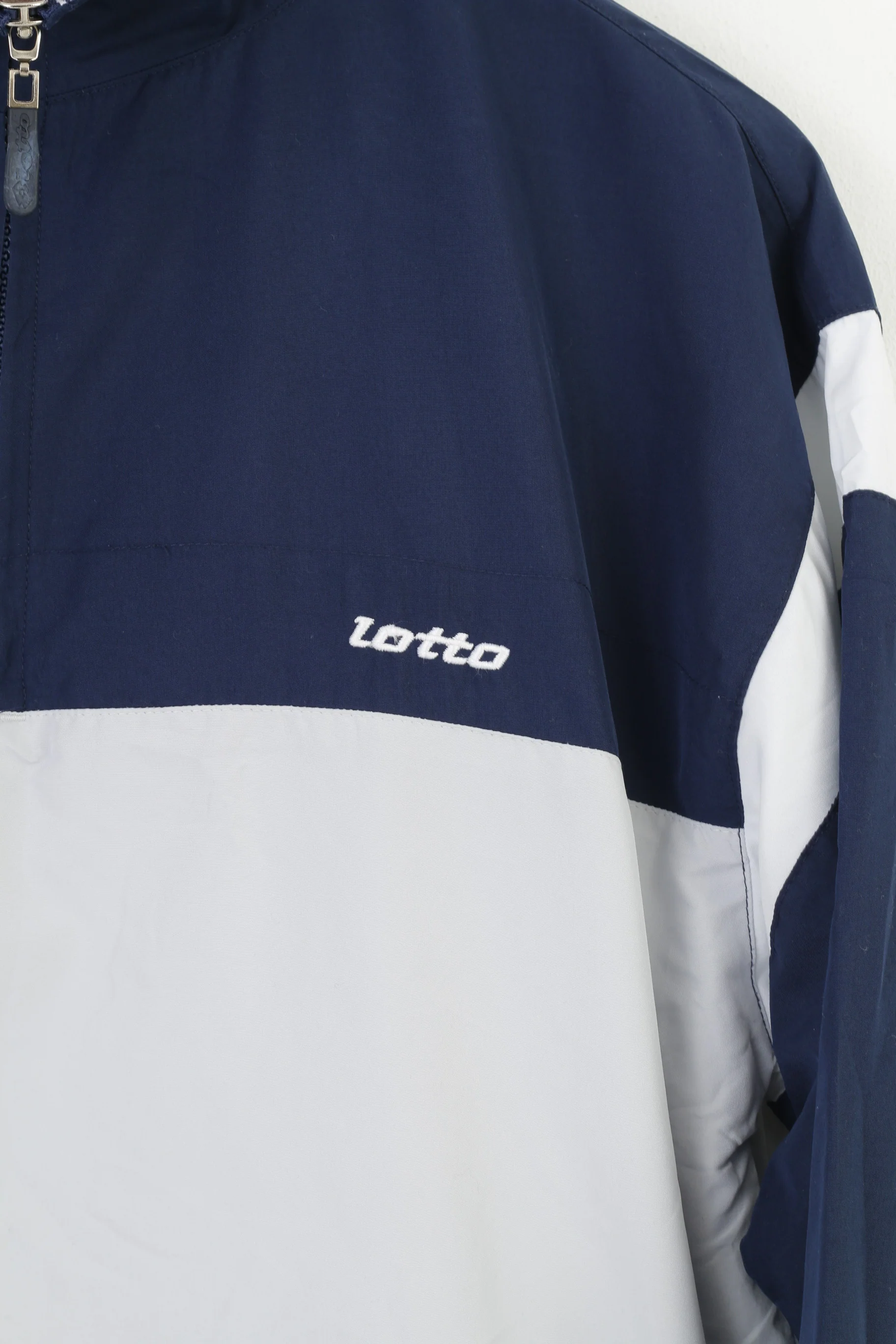 Lotto Boys LB 16 Age Jacket Navy Zip Neck Pullover Sportswear Lightweight Pockets Training Vintage Italian Classic Top - Image 4