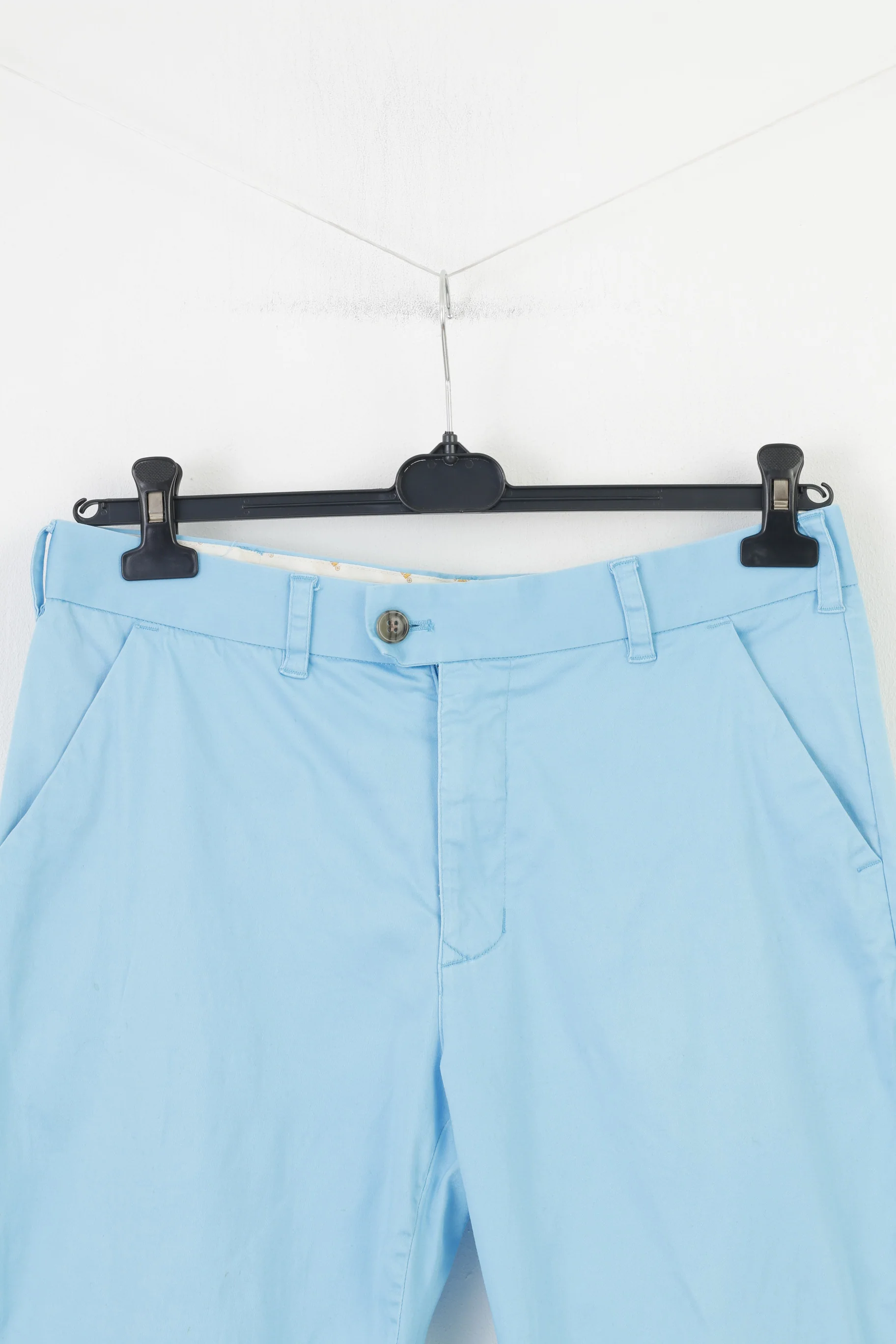 Loud Mouth Men 34 Trousers Blue Elegant Cotton Pockets Belt Loops Wide Leg - Image 2