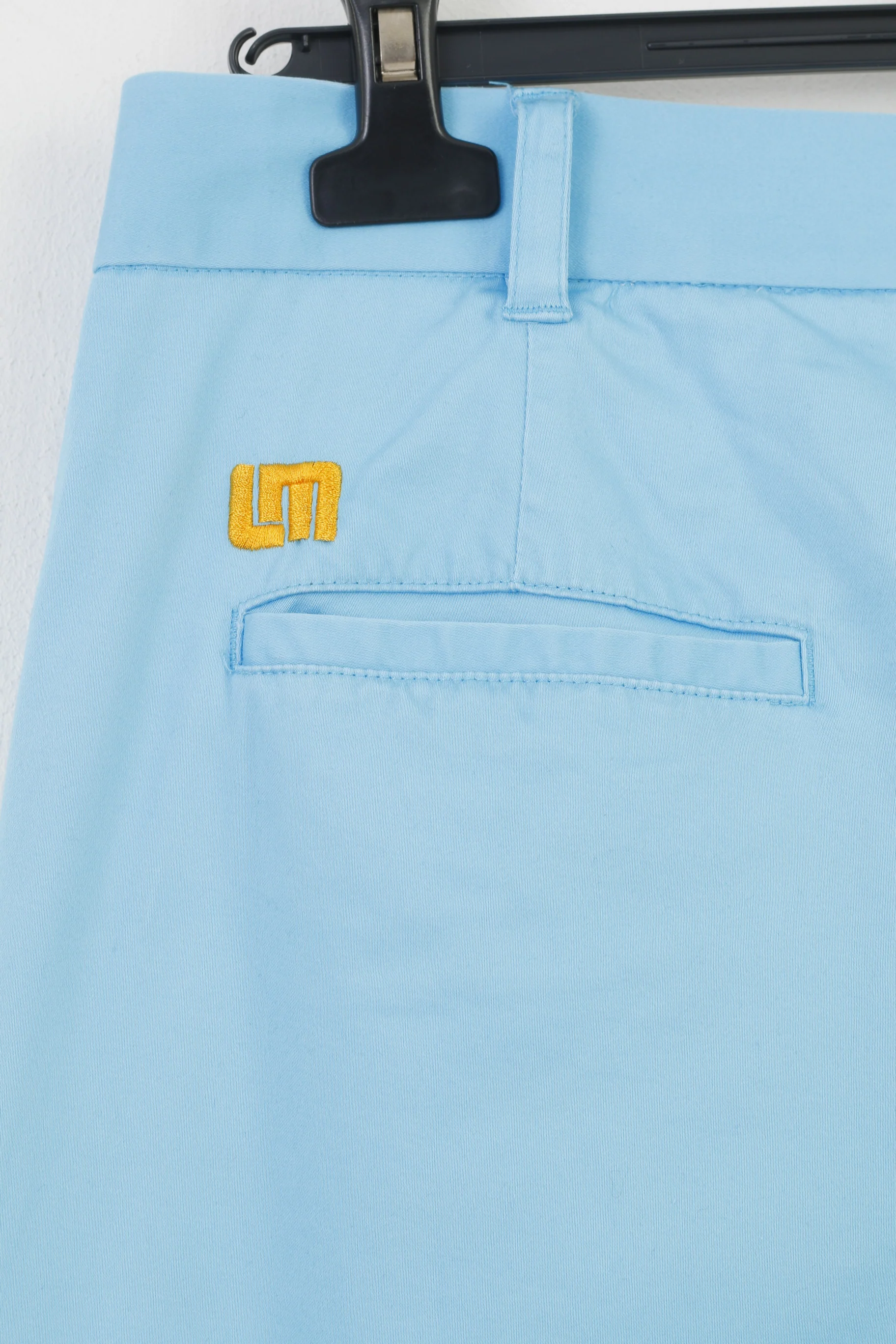 Loud Mouth Men 34 Trousers Blue Elegant Cotton Pockets Belt Loops Wide Leg - Image 8