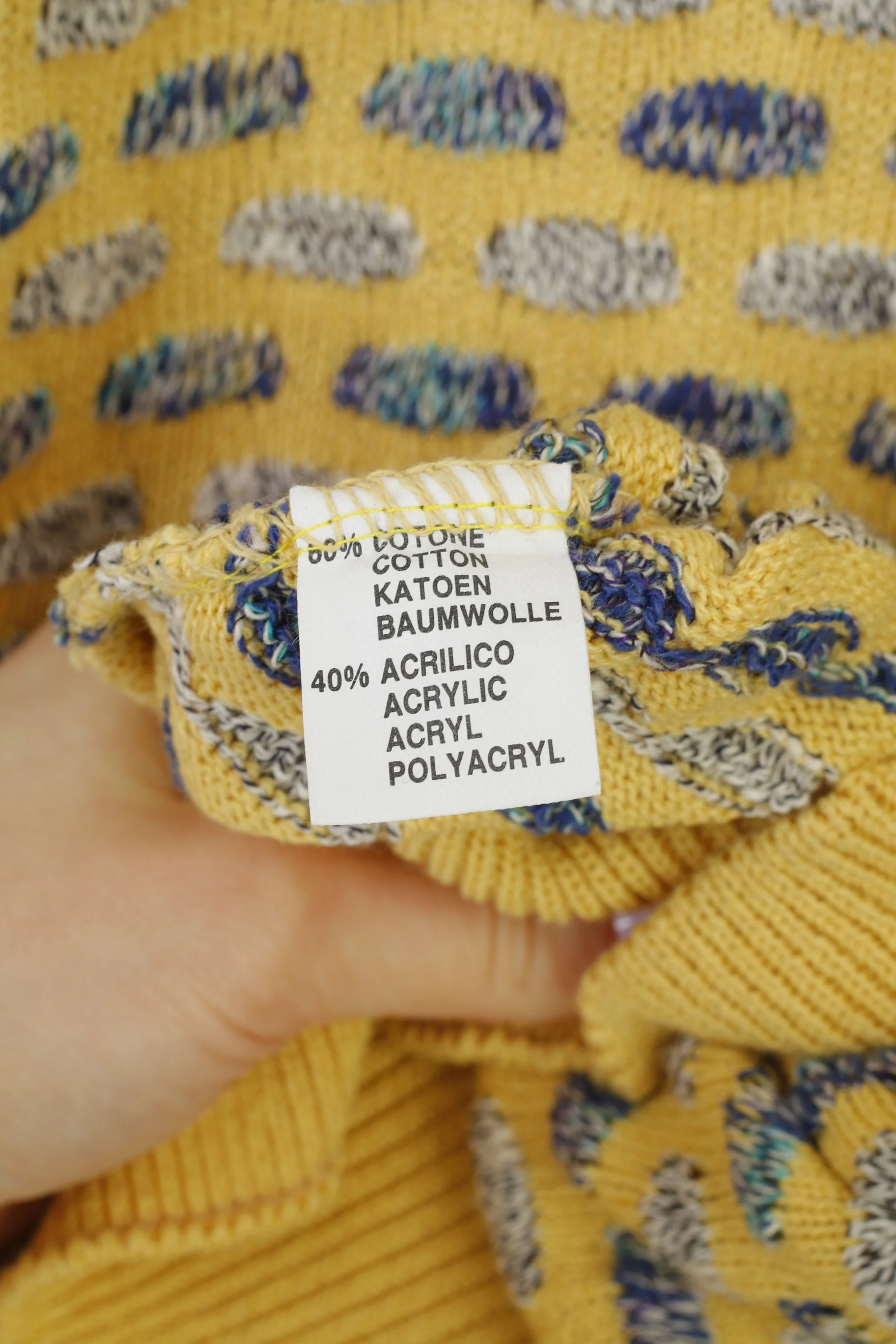 Louis Estere Men 52 XL Jumper Yellow Sportswear Vintage 90s Stretch Classic Sweater - Image 5