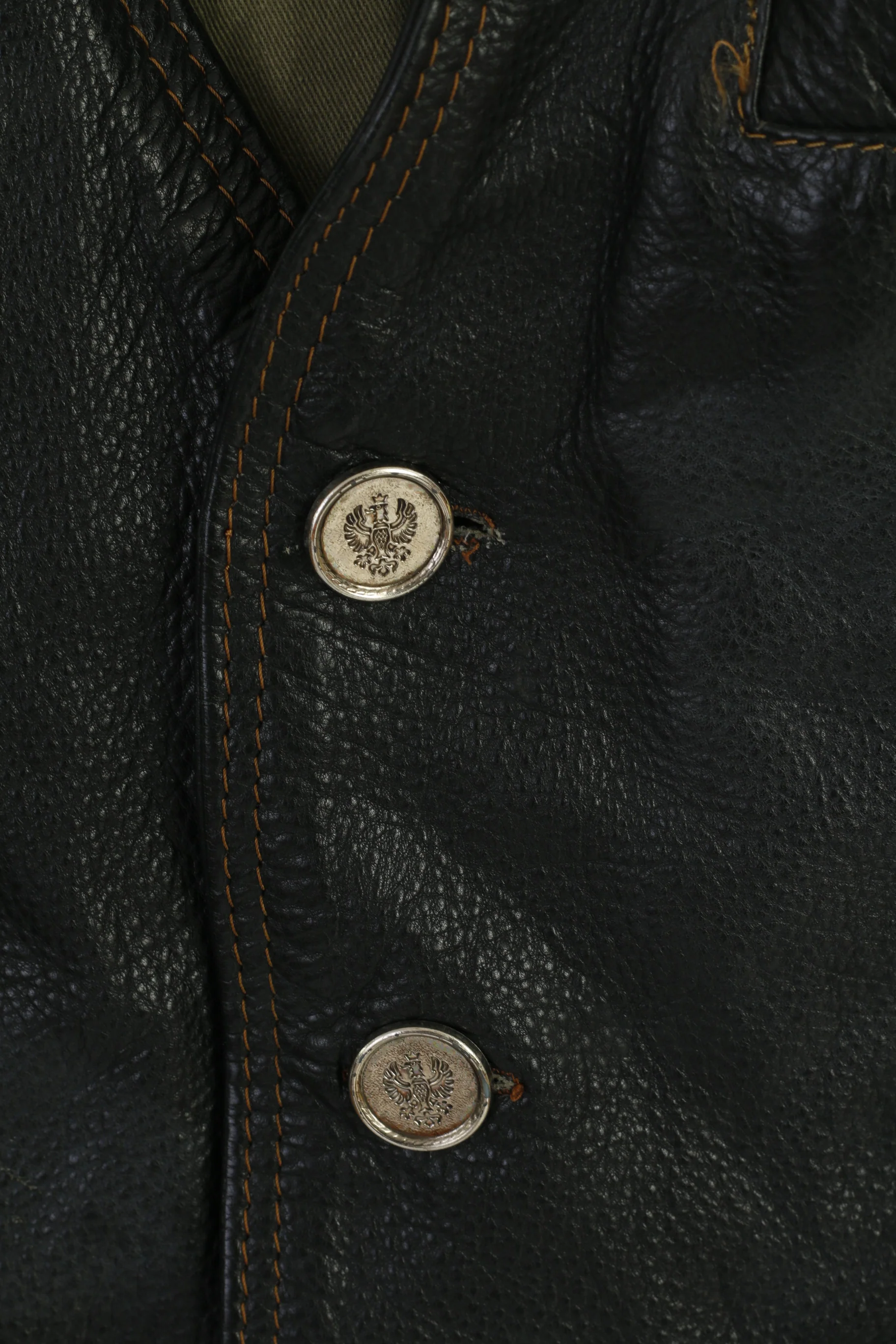 Louis International Men M Waistcoat Black Leather Vintage Moto Biker Vest - Image 3