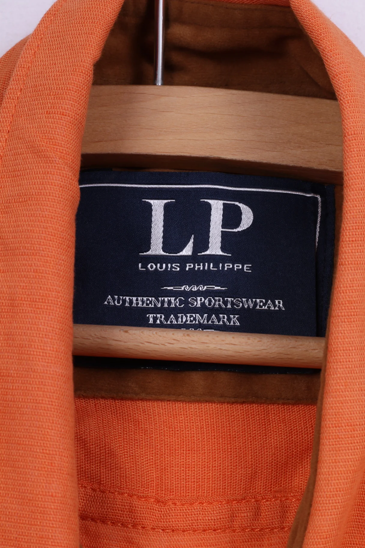 Louis Philippe Mens XL Casual Shirt Orange Cotton Authentic Sportswear Top - Image 4