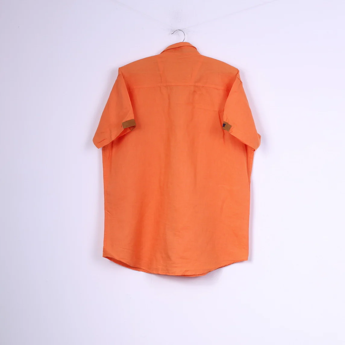Louis Philippe Mens XL Casual Shirt Orange Cotton Authentic Sportswear Top - Image 5