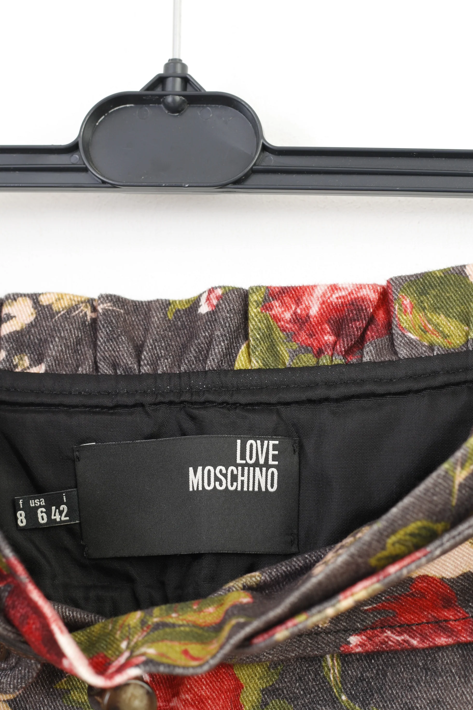 Love Moschino Women 6 S Skirt Cotton Floral Italy Multicolour Belted - Image 5