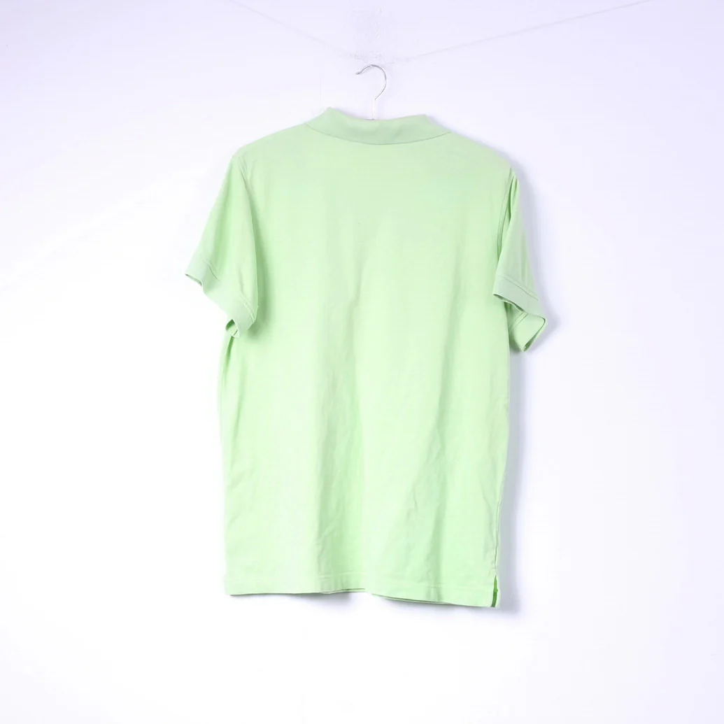 Lyle & Scott Club Mens XL (L) Polo Shirt Lime Green Buttons Detailed Top Cotton - Image 6