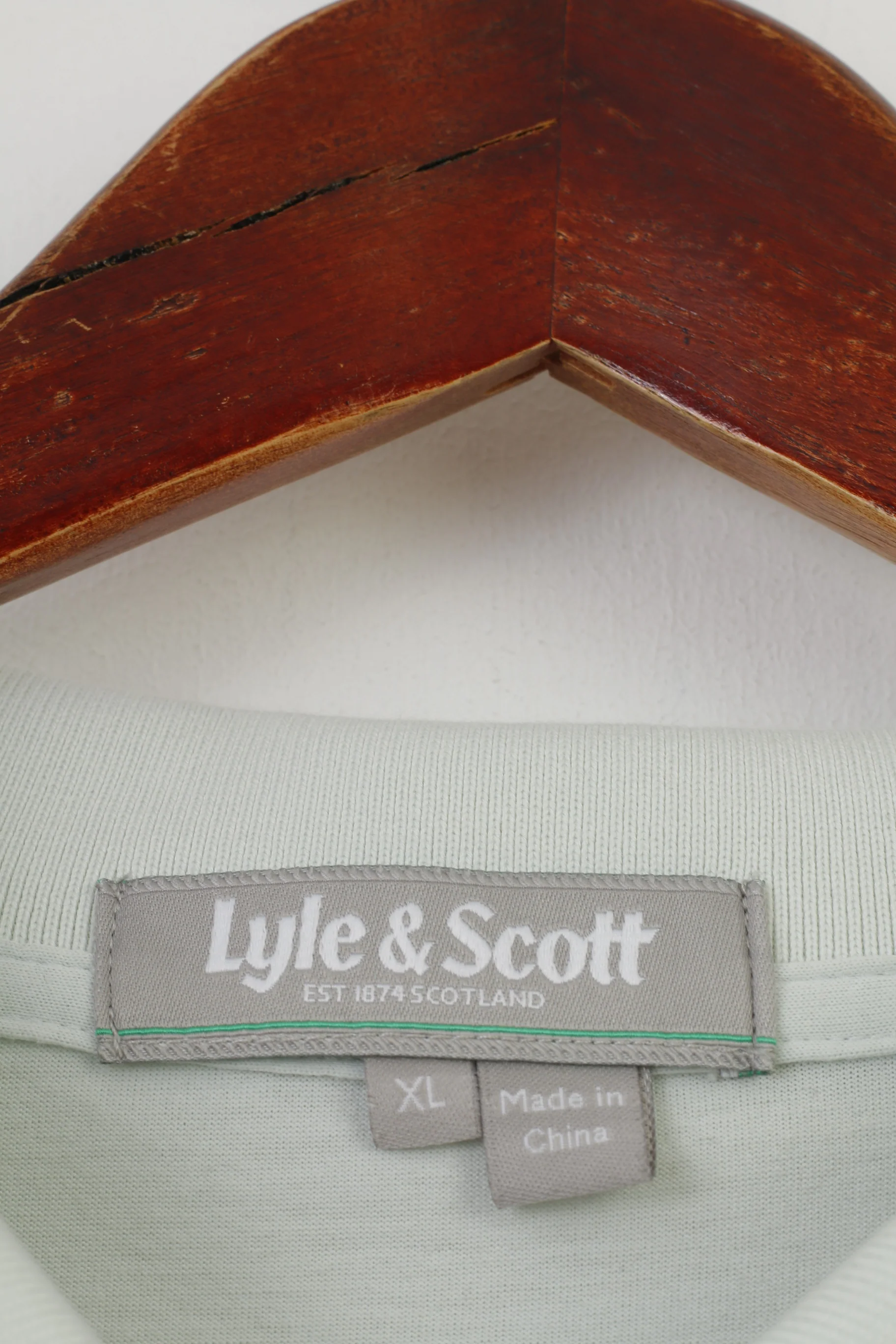 Lyle&Scott Men XL Polo Shirt Light Blue Cotton Collar EST 1874 Scotland Short Sleeve Top - Image 4