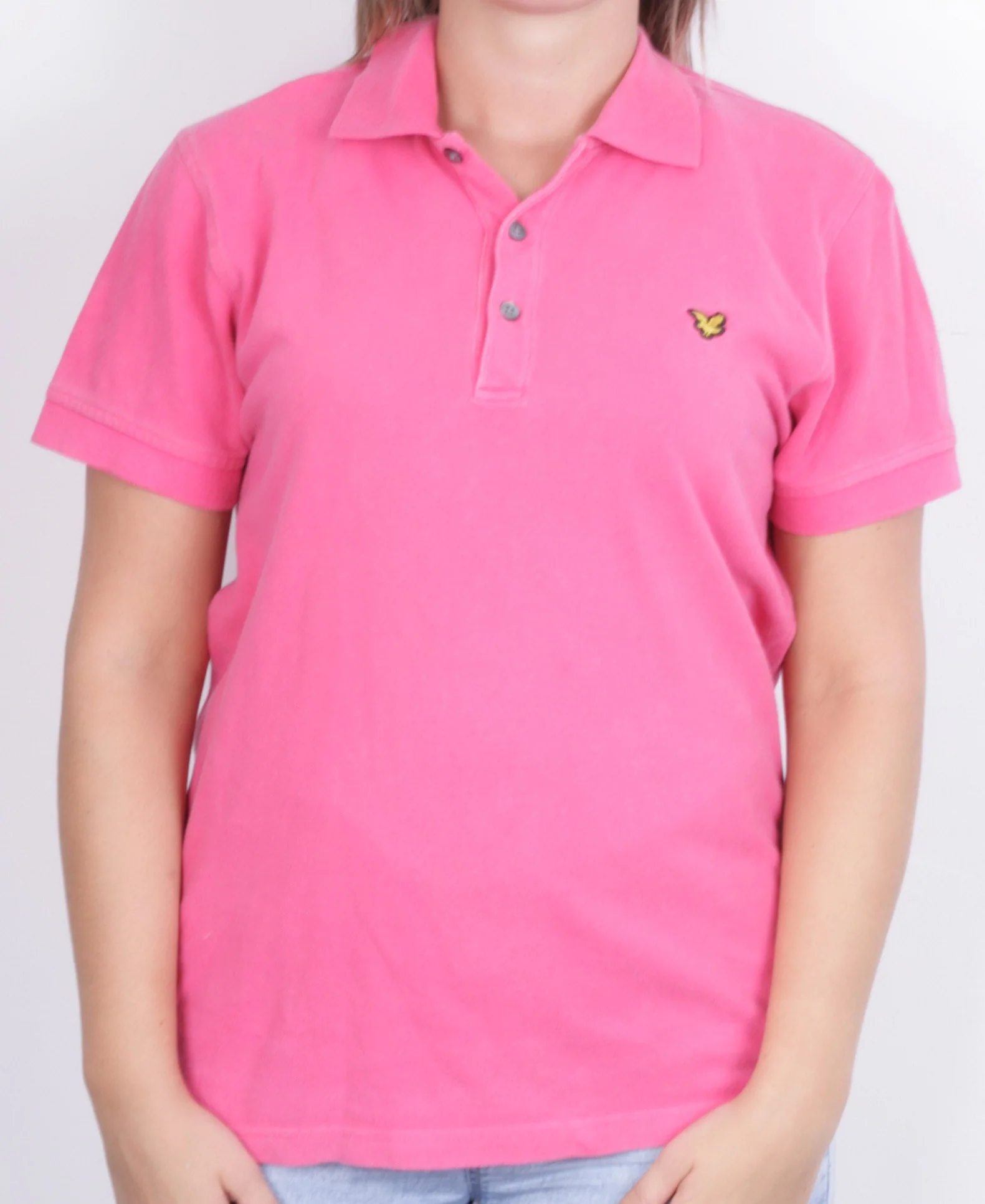 Lyle & Scott Women M Polo Shirt Short Sleeve Cotton Pink Summer - Image 2