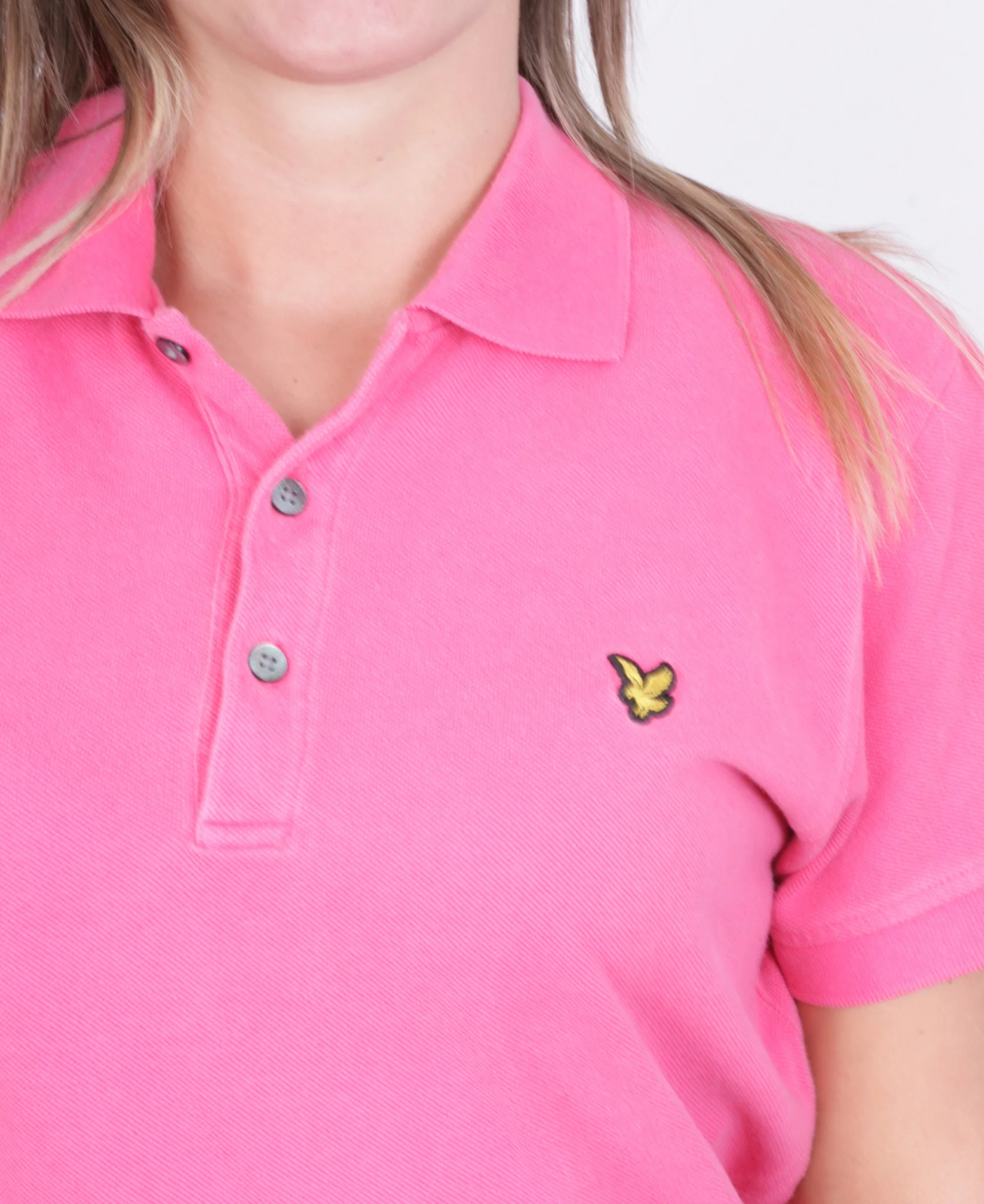 Lyle & Scott Women M Polo Shirt Short Sleeve Cotton Pink Summer - Image 3