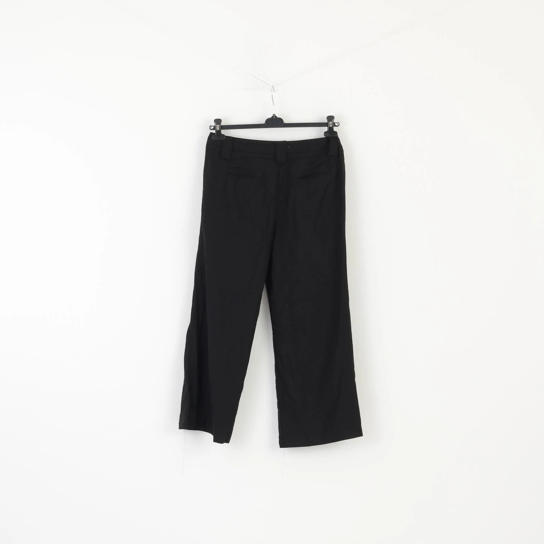 M&Co Women 14 Trousers Black Linen Viscose Blend Summer Wide Leg Coulottes - Image 5