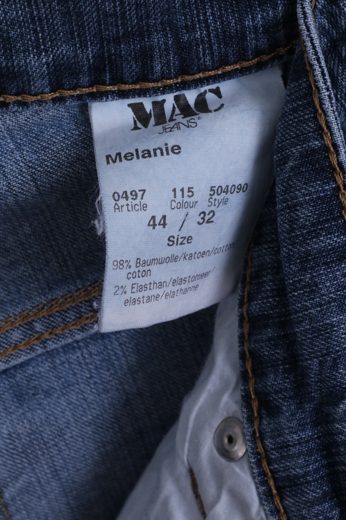 MAC Jeans Melanie Womens 44/32 Trousers Blue Pants Denim Jeans - Image 3