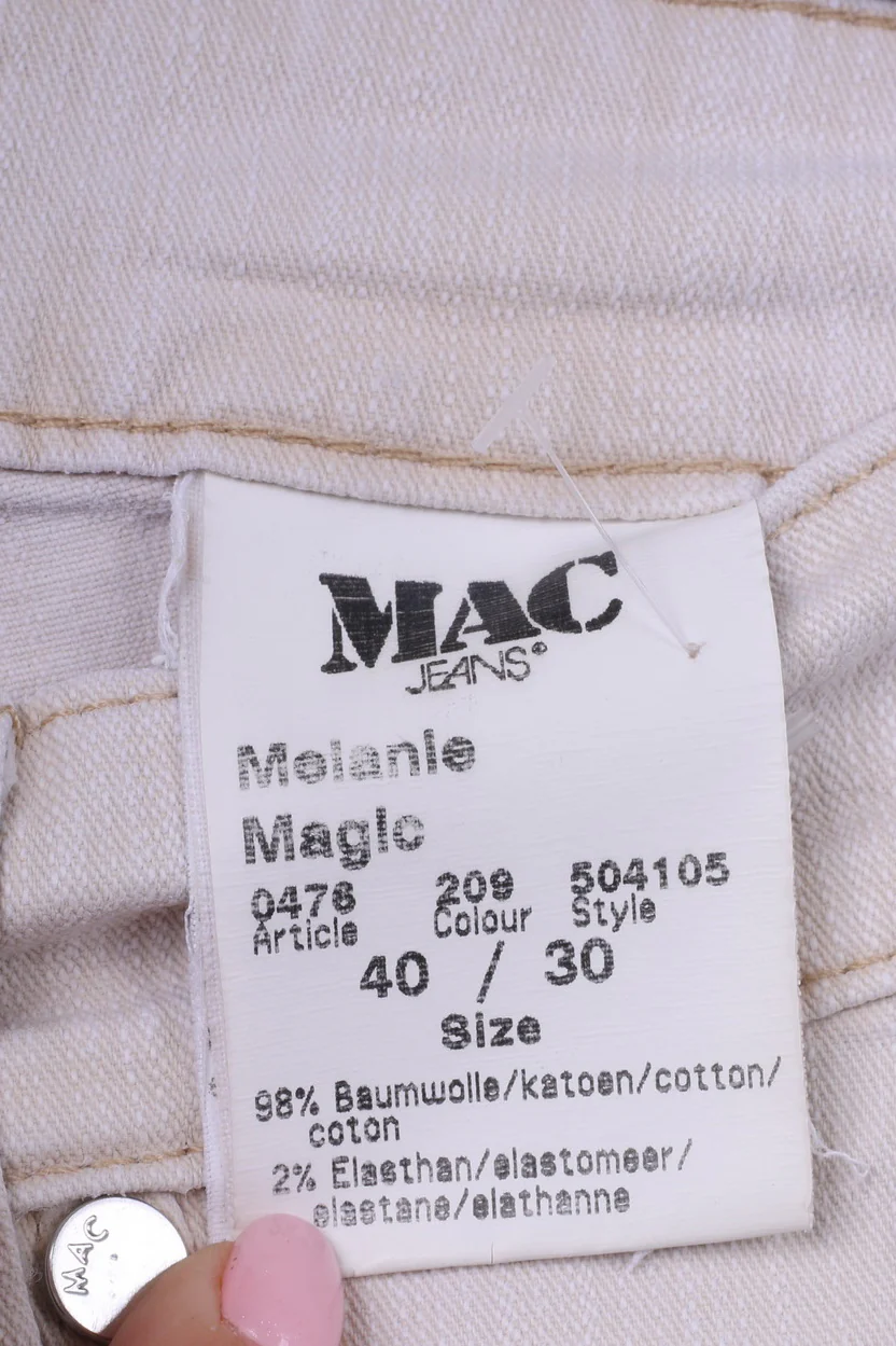 Mac Jeans Womens 40 W 30 Trousers Beige Cotton Melanie Magic Cotton - Image 4