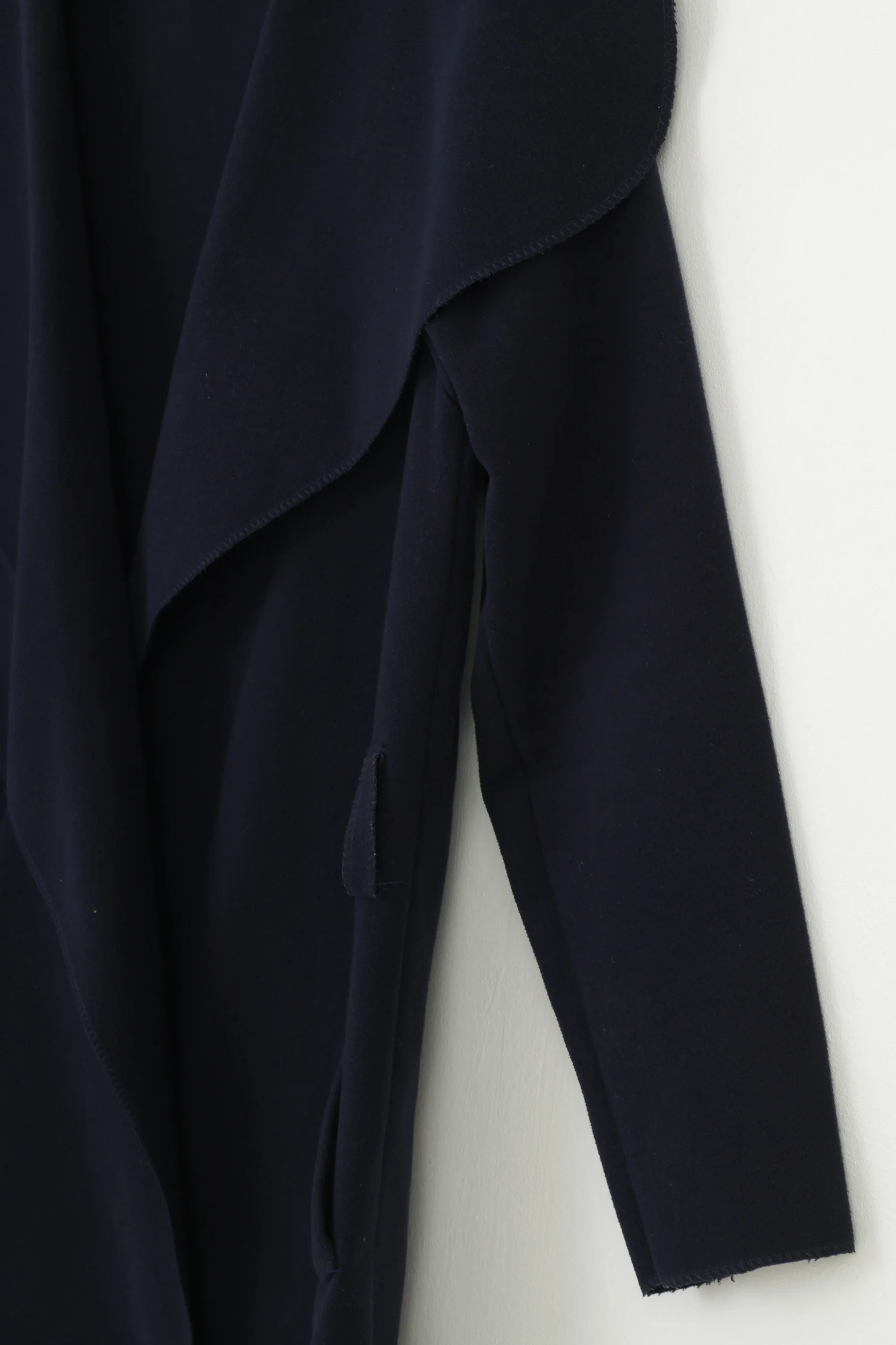 Made in Italy Woman M Cardigan Navy Blue Breasted Jacket Long Open Front Top - Image 3