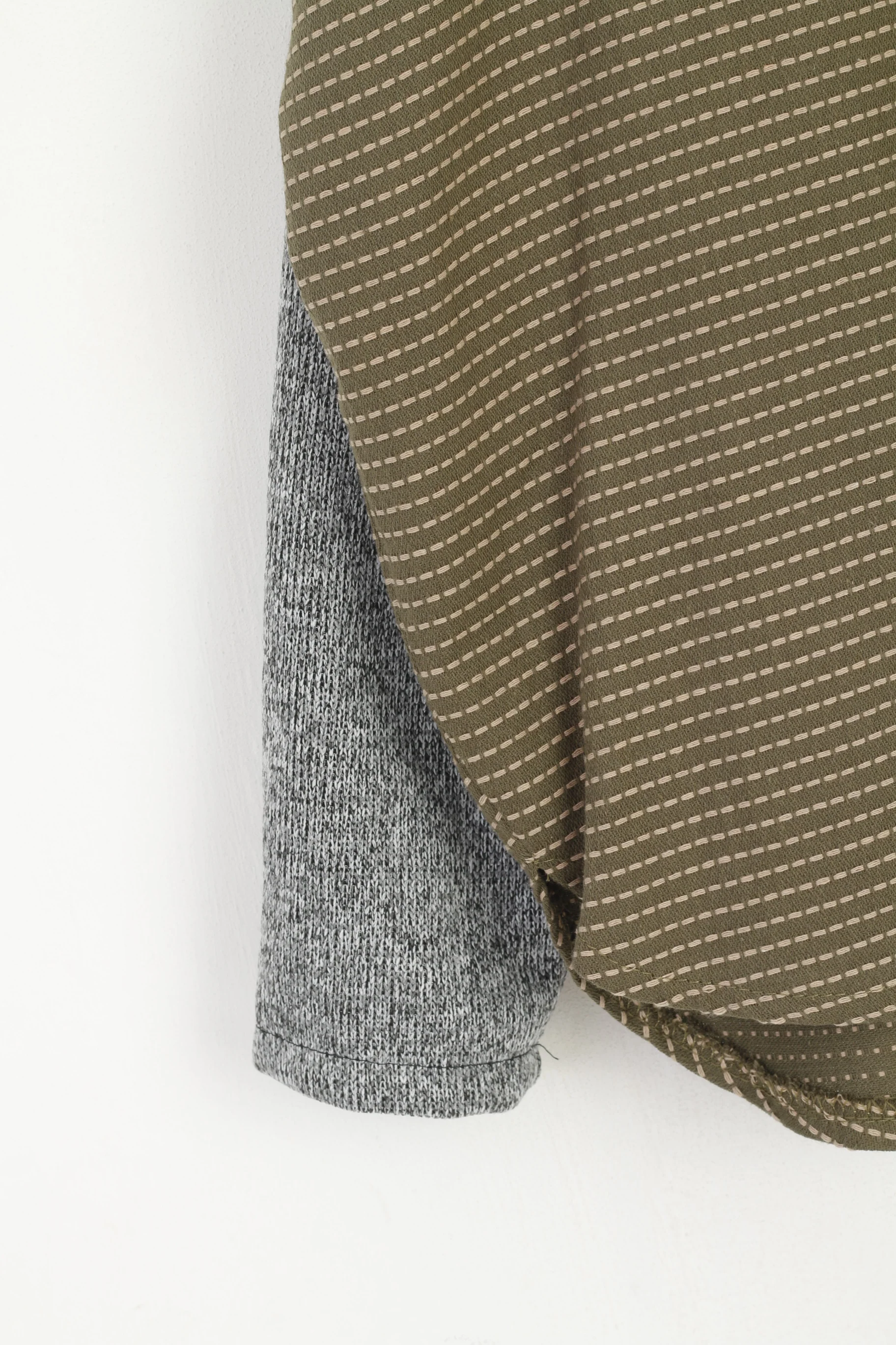 Made in Italy Women M Casual Shirt Green Gray Oversize Viscose Indi Top - Image 4