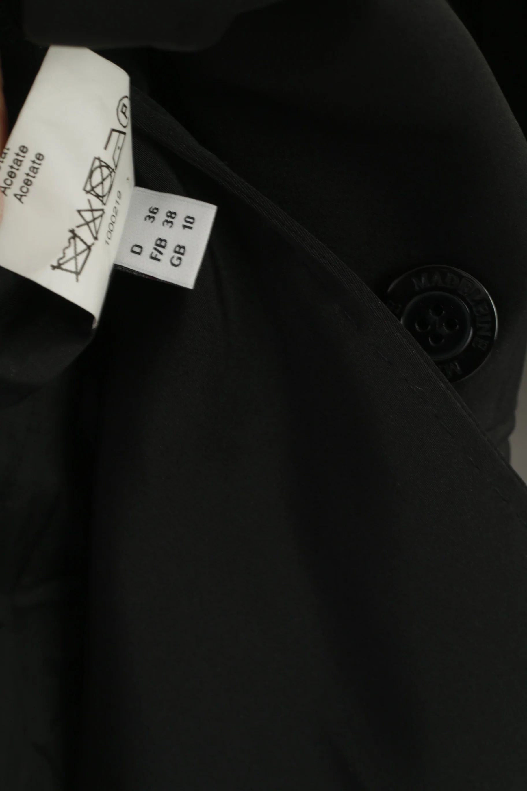 Madeleine Women 10 38 S/M Blazer Black Shiny Double Breasted Detailed Buttons Jacket - Image 7