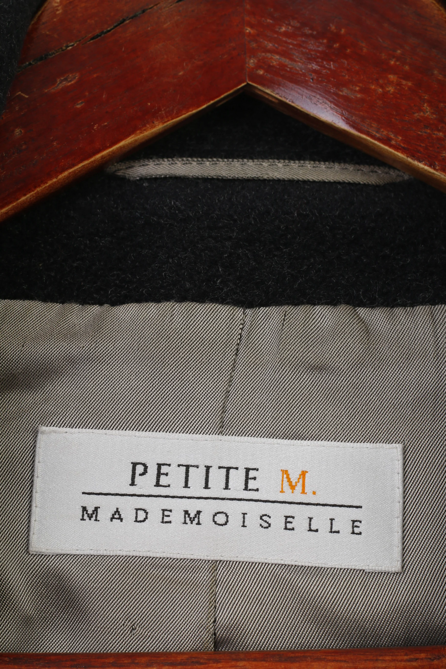 Petite M Mademoiselle Woman 12 S Coat Charcoal Vintage Petite Collar Shoulder Pads Top - Image 4