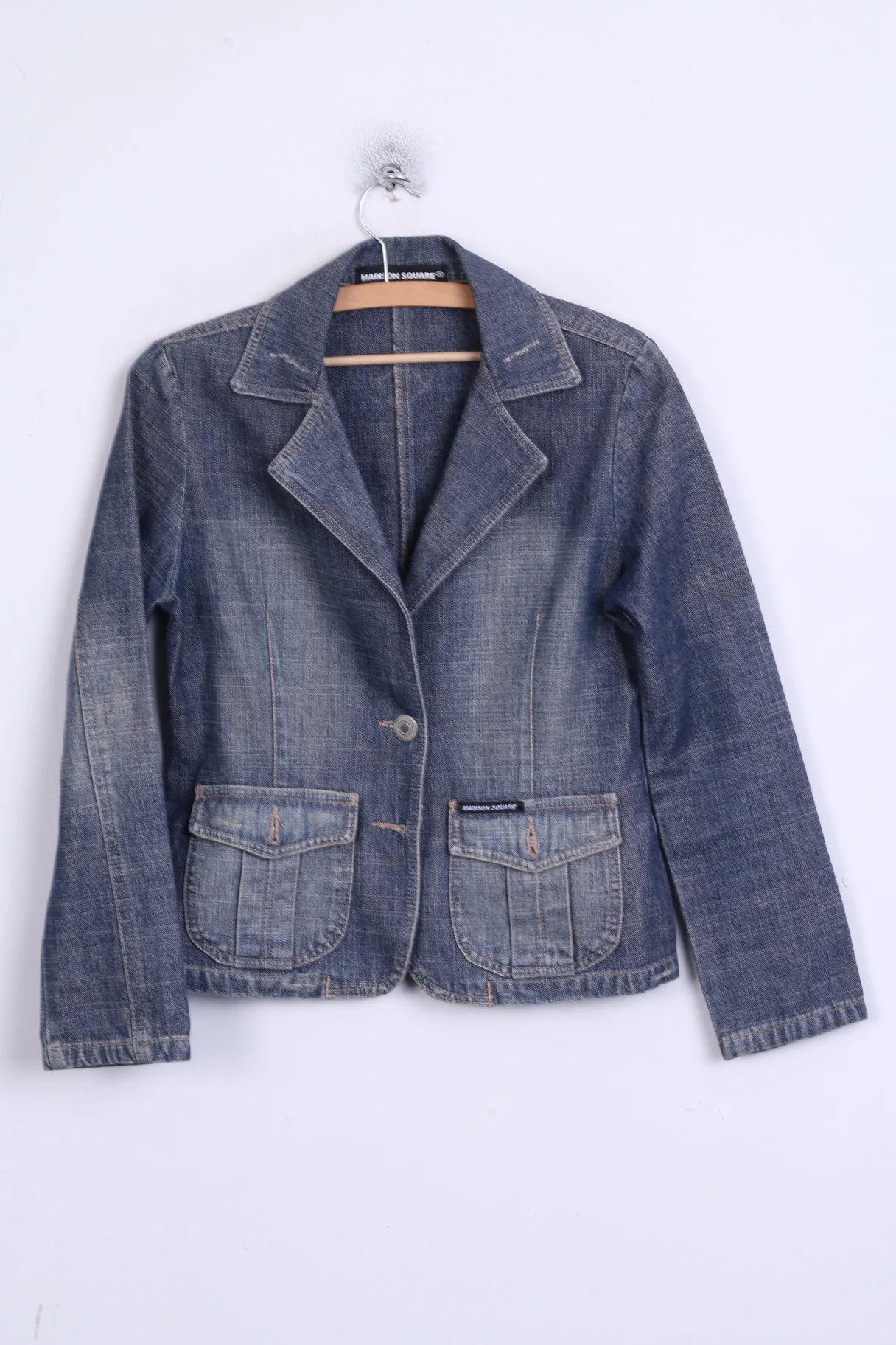 MADISON SQUARE Girls M Jacket Blazer Cotton Single Breasted Denim Jeans