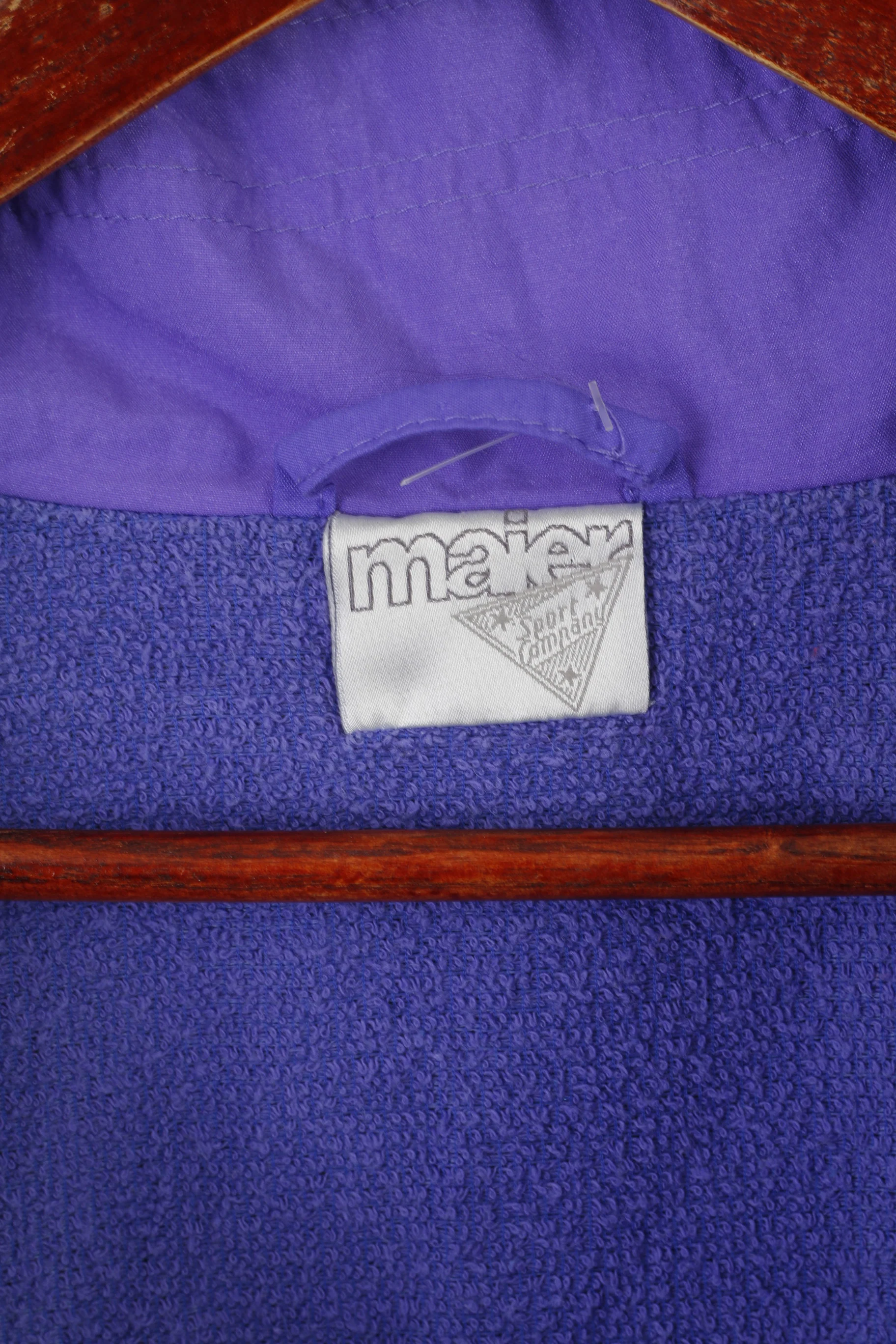 MAIER Sport Company Women 40 M Jacket Purple Vintage 80s Nylon Bomber Top - Image 5