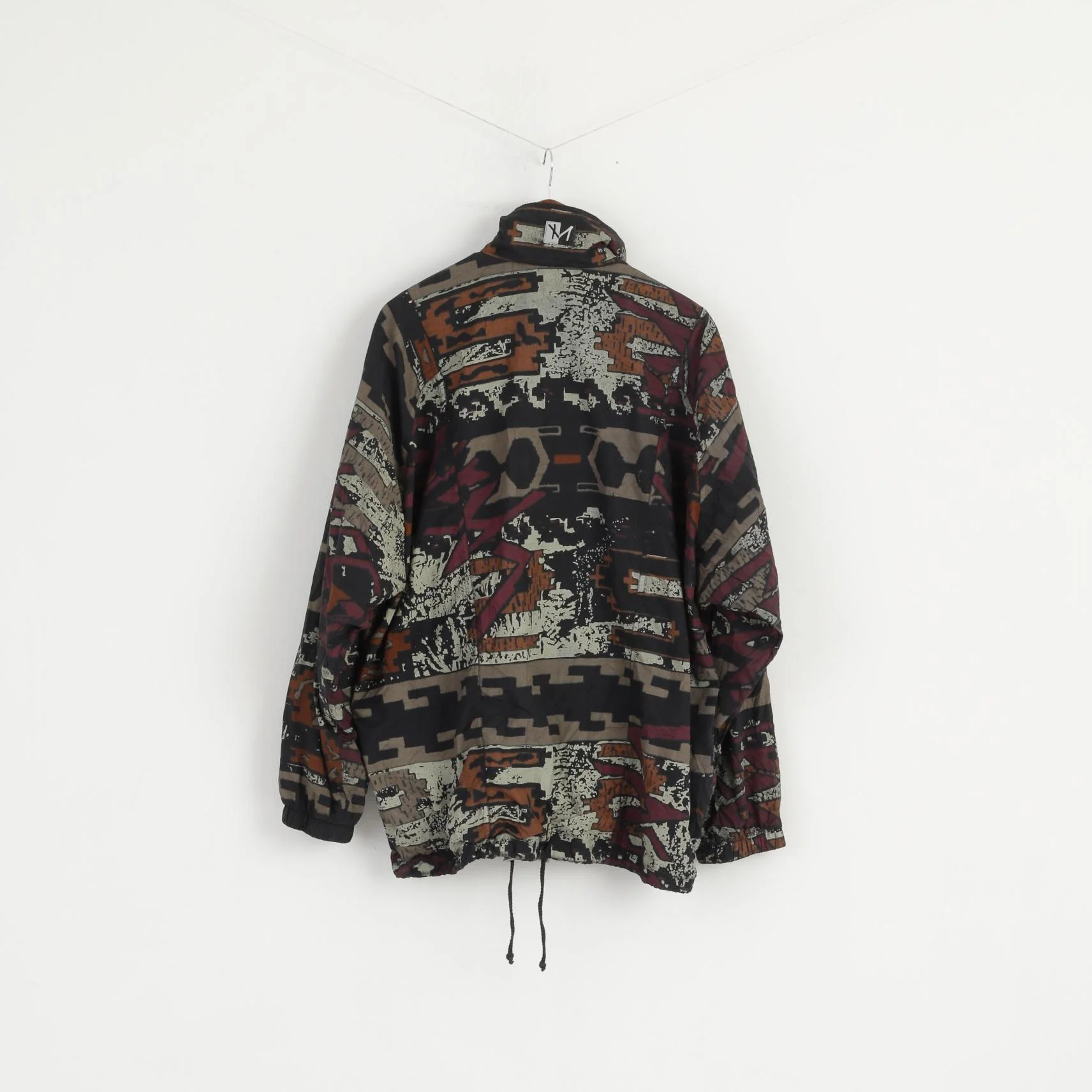 Maier X1 Men XL (XXL) Jacket Brown Patterned Lightweight Nylon Waterproof Retro Top - Image 8