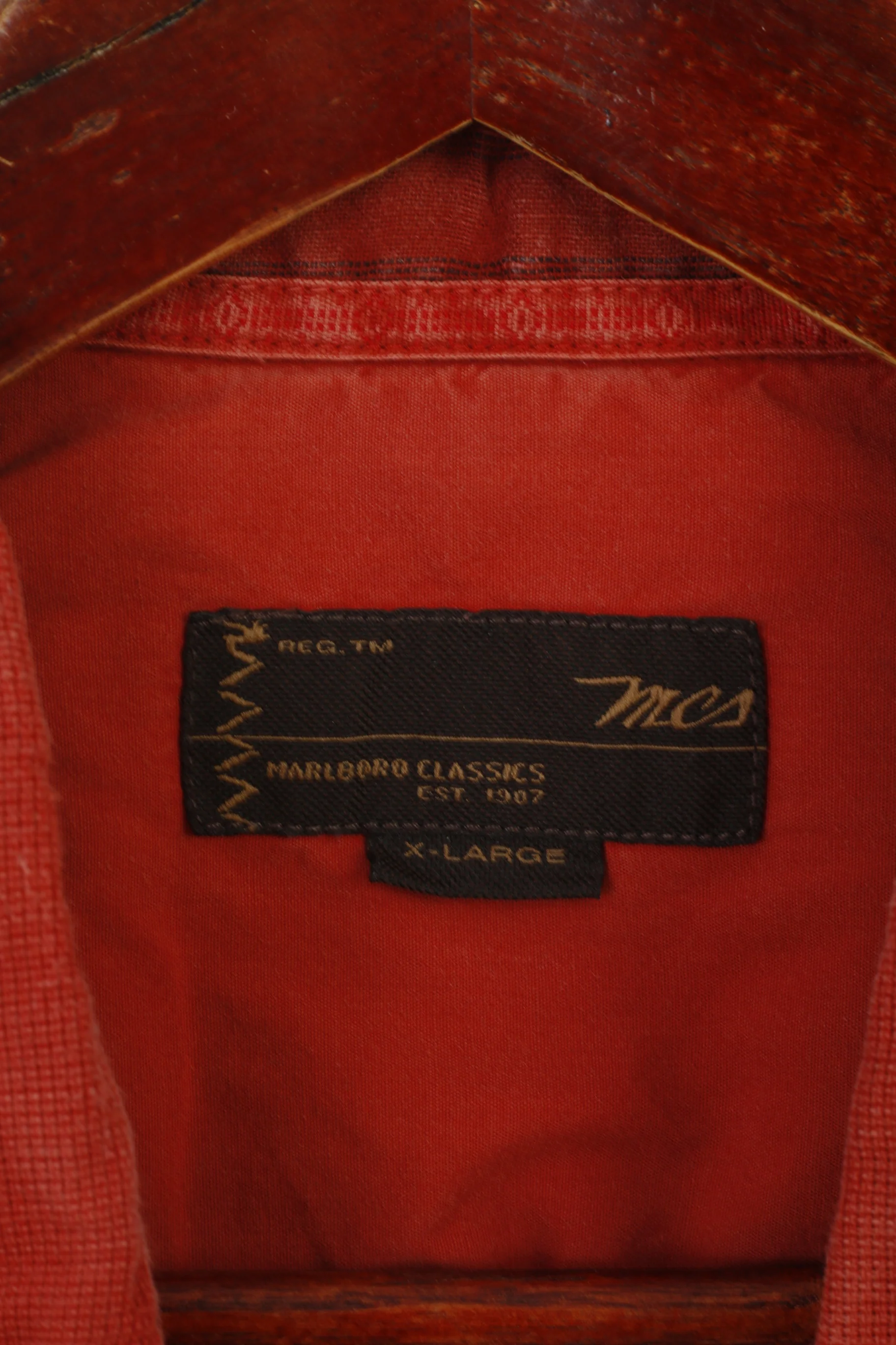 Malboro Classics Men XL Casual Shirt Brick Cotton Linen Vintage Short Sleeve Top - Image 3