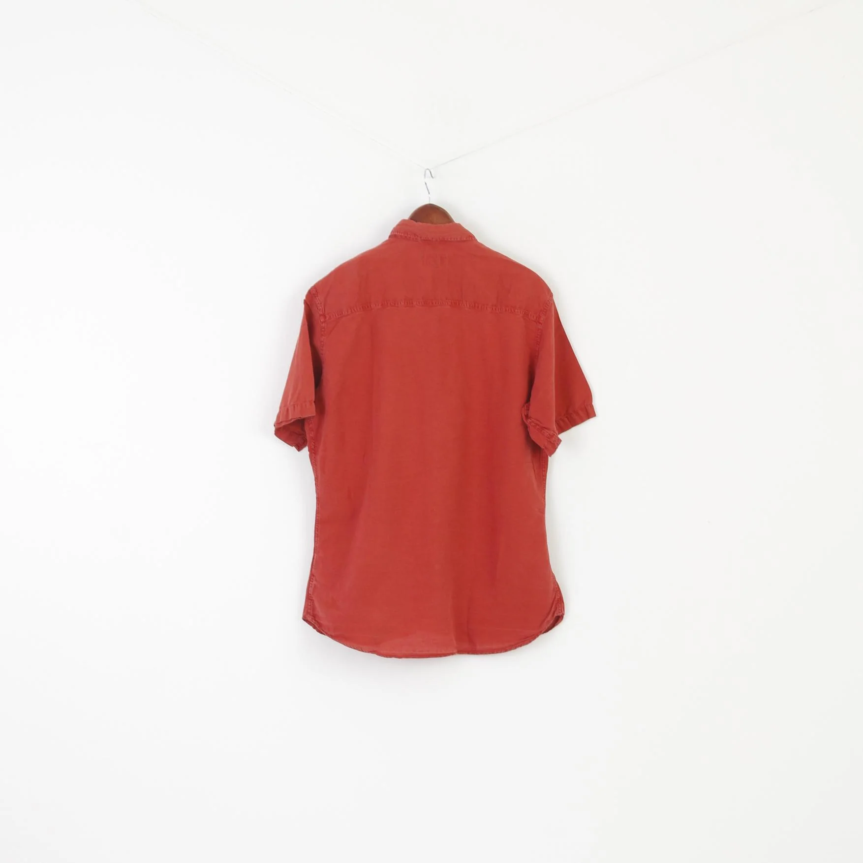 Malboro Classics Men XL Casual Shirt Brick Cotton Linen Vintage Short Sleeve Top - Image 6