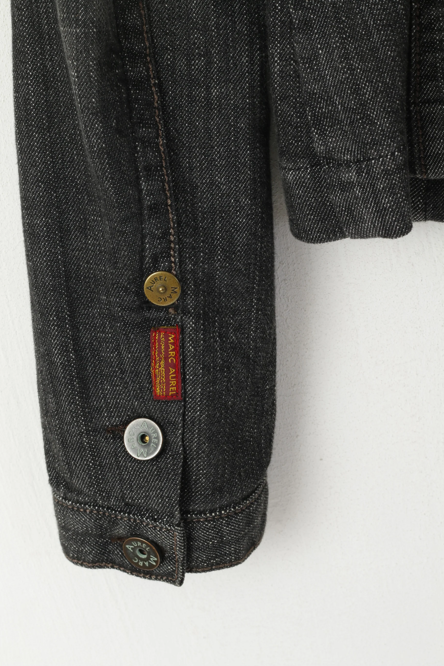 Marc Aurel Women 36 S Denim Jacket Gray Cotton Jeans Single Breasted Blazer - Image 7
