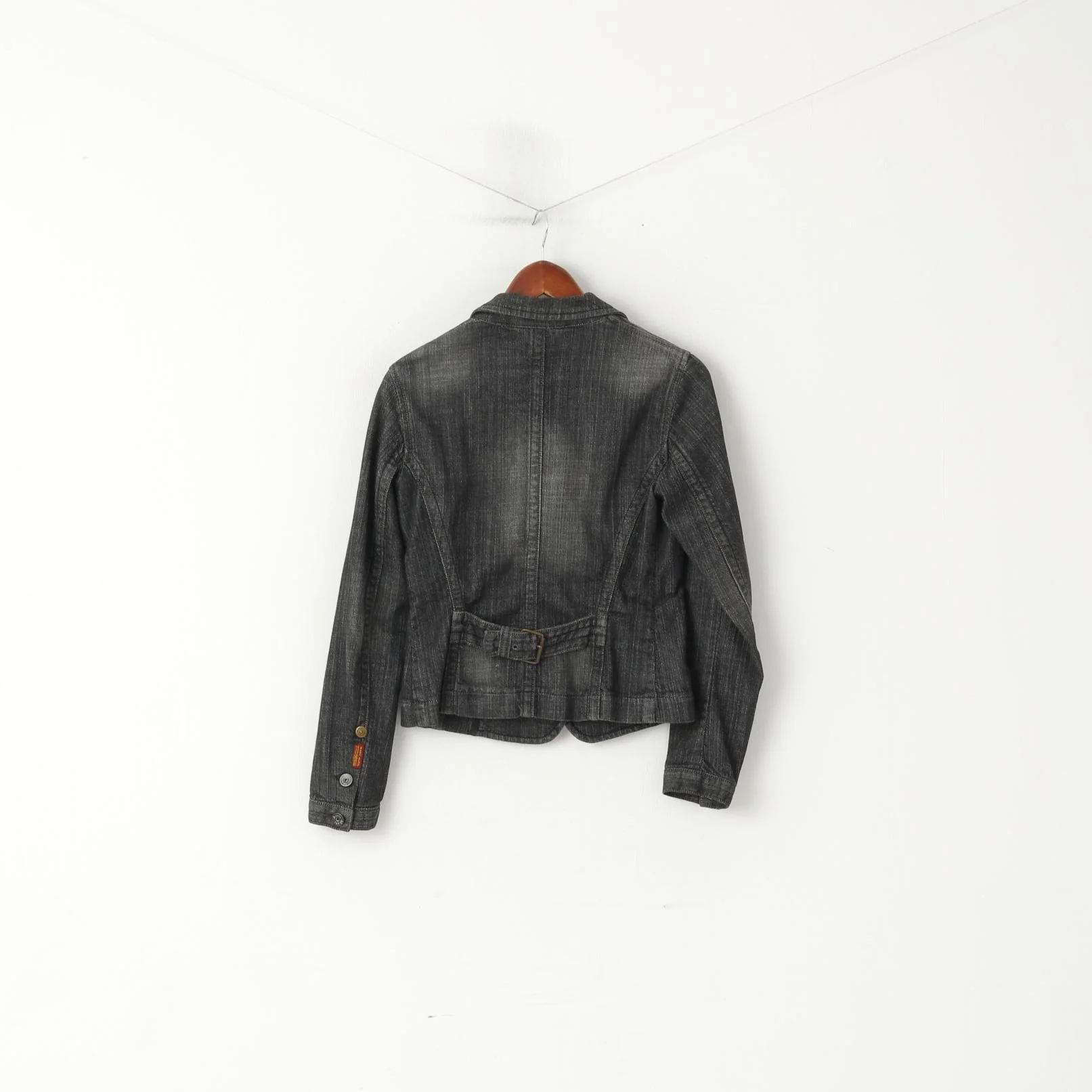 Marc Aurel Women 36 S Denim Jacket Gray Cotton Jeans Single Breasted Blazer - Image 8