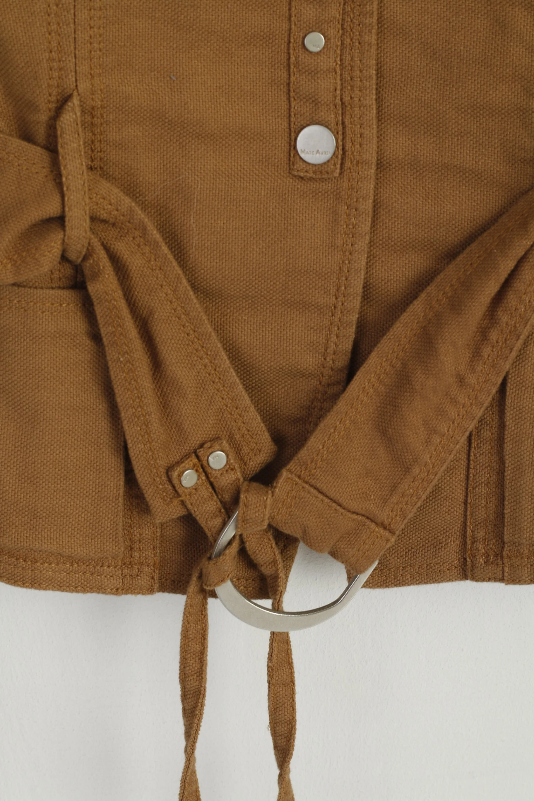 Marc Aurel Women 38 S Blazer Brown Cotton Boho Belted Casual Jacket - Image 4