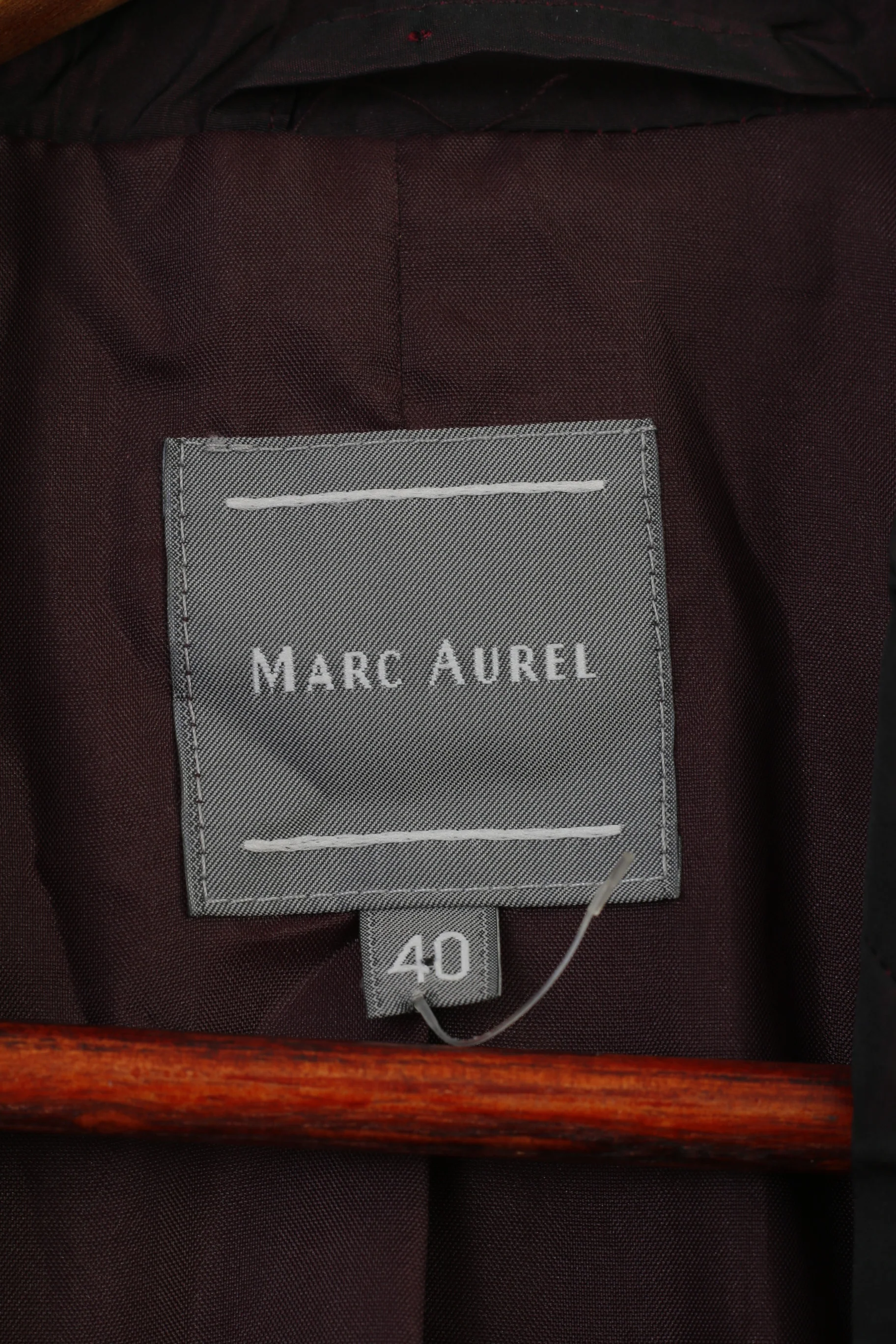 Marc Aurel Women 40 M Blazer Purple Shiny Shoulder Pads Single Breasted Bottoms Vintage Jacket - Image 4