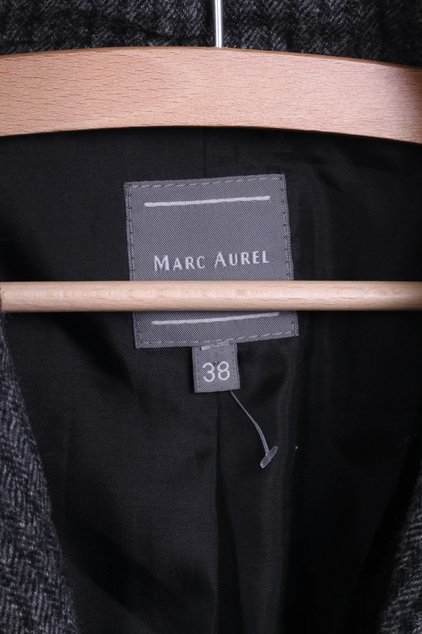 MARC AUREL Womens 38 M Jacket Blazer Striped Grey Wool - Image 4
