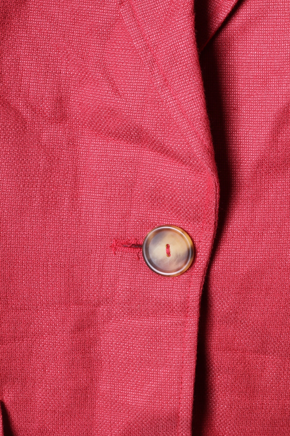 Marc Aurel Womens 42 Blazer Red Single Breasted Linen Shoulder Pads Top - Image 4