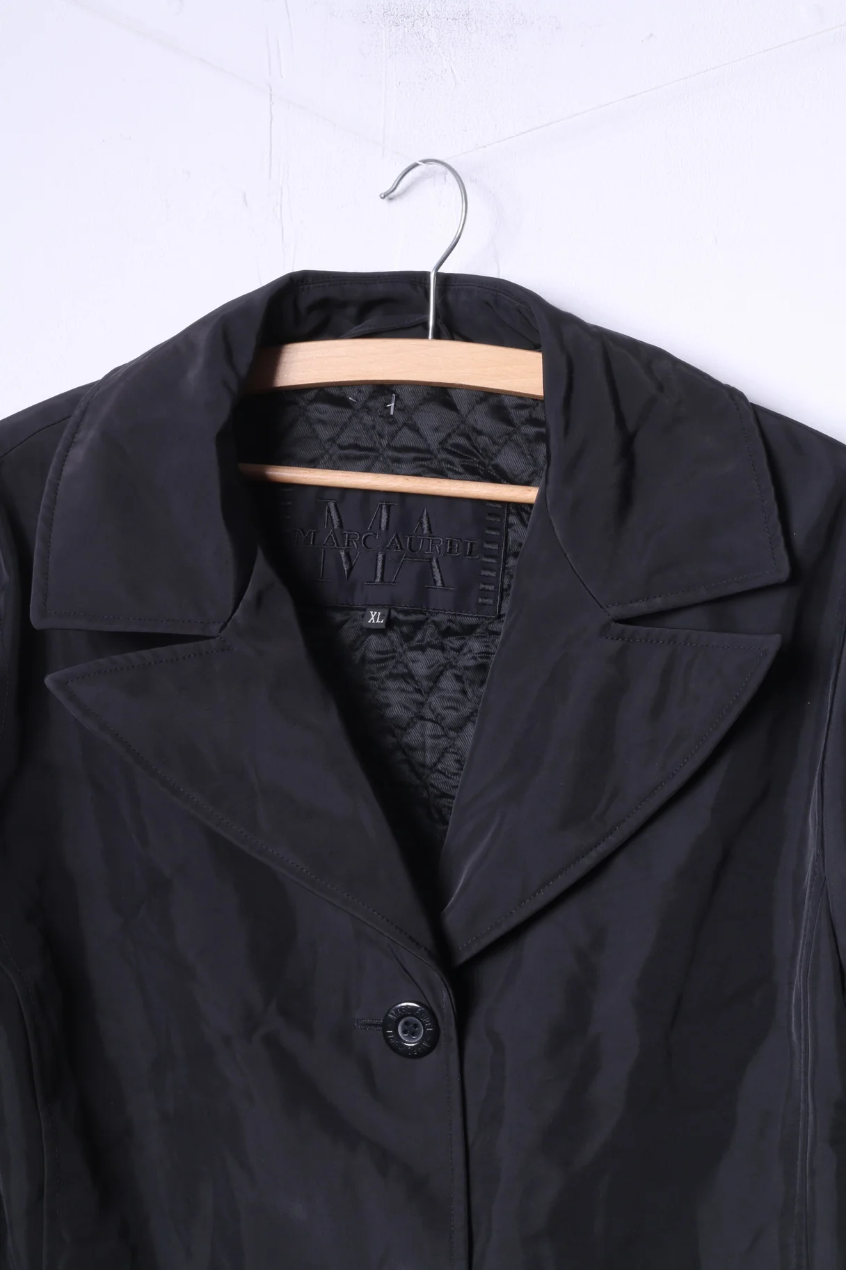 Marc Aurel Women XL Jacket Black Single Breasted Padded Nylon Waterproof Top - Image 2