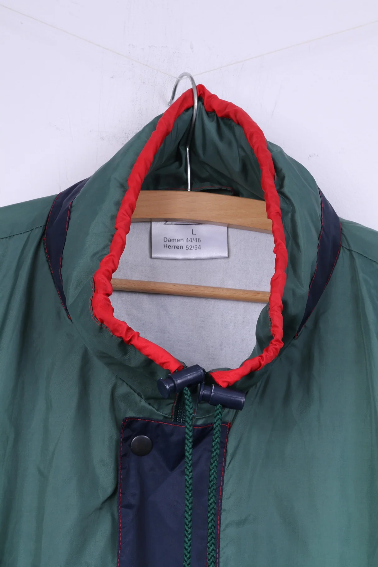 Marcel Clair Men L Jacket Green Nylon Waterproof Vintage Full Zipper Unisex Top - Image 2
