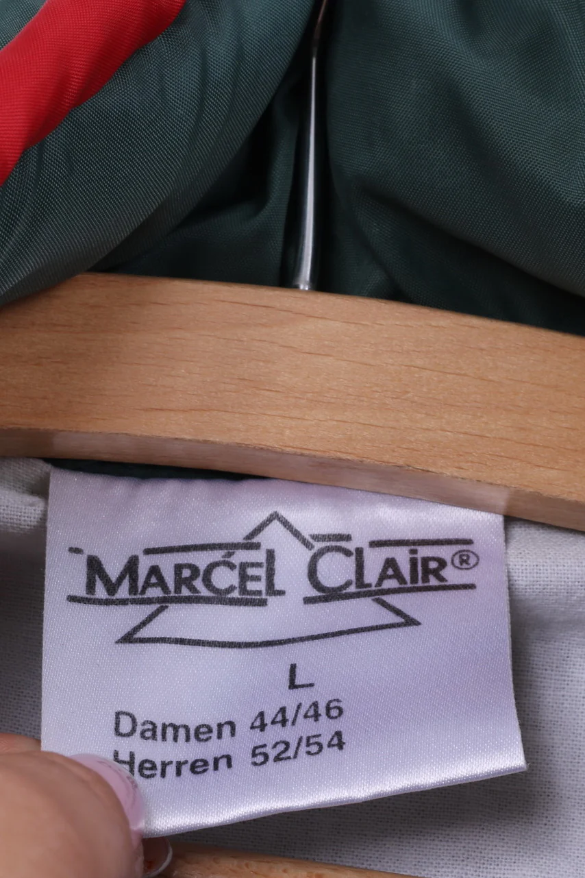 Marcel Clair Men L Jacket Green Nylon Waterproof Vintage Full Zipper Unisex Top - Image 4