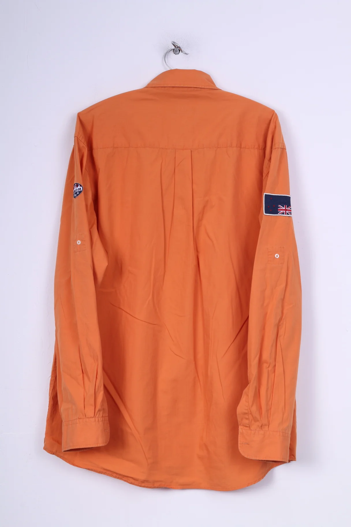 Marc Montino Mens XL Casual Shirt Orange Cotton Long Sleeve Button Down Collar - Image 7
