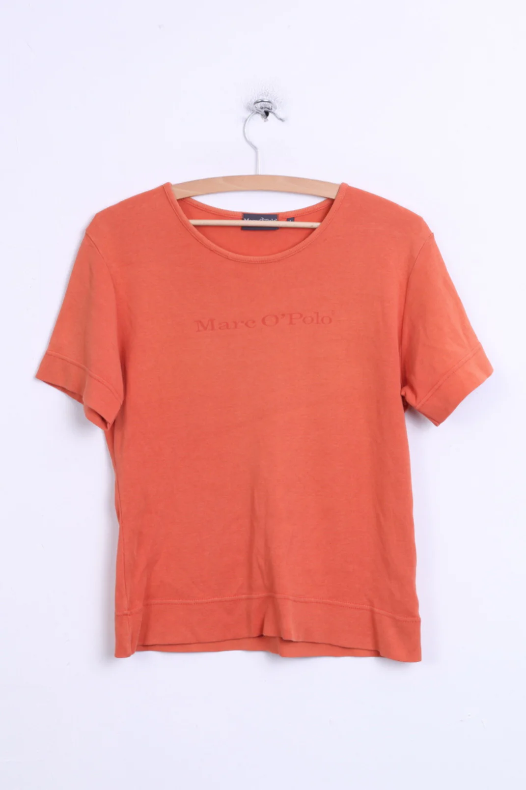 Marc O'Polo Womens L T-Shirt Crew Neck Cotton Orange Vintage