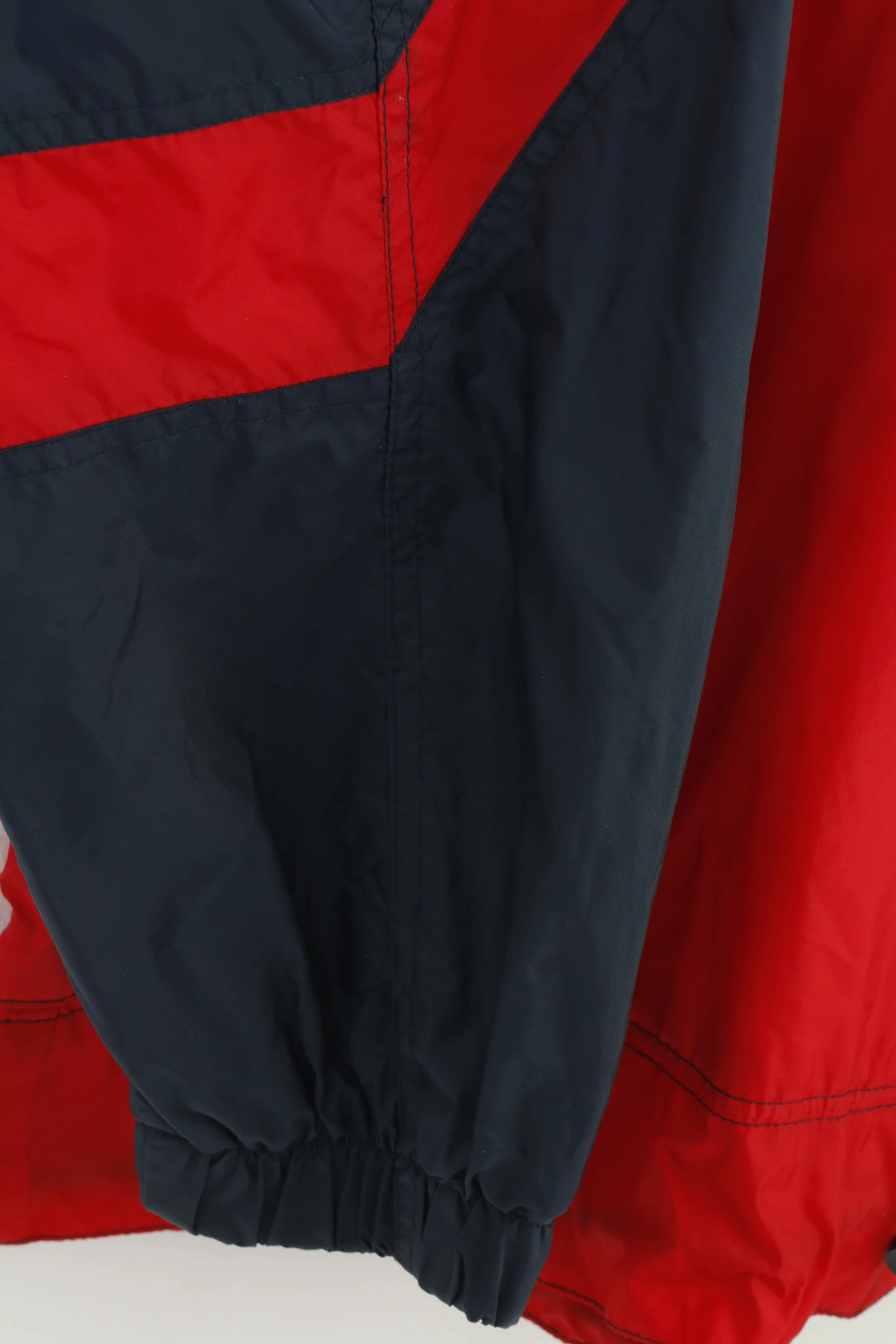 Marcel Clair Men L Jacket Zip Neck Vintage Polyamid Red Navigation Graphic Hood Top - Image 3