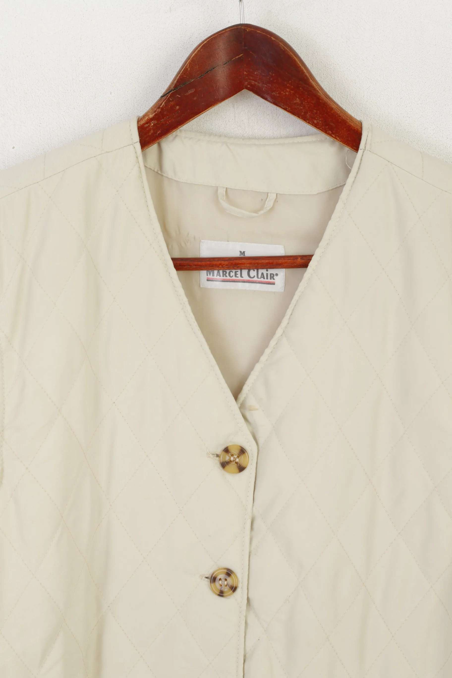 Marcel Clair Women M 40/42 Vest Beige Light Gilted Bodywarmer Sleeveless Top - Image 2