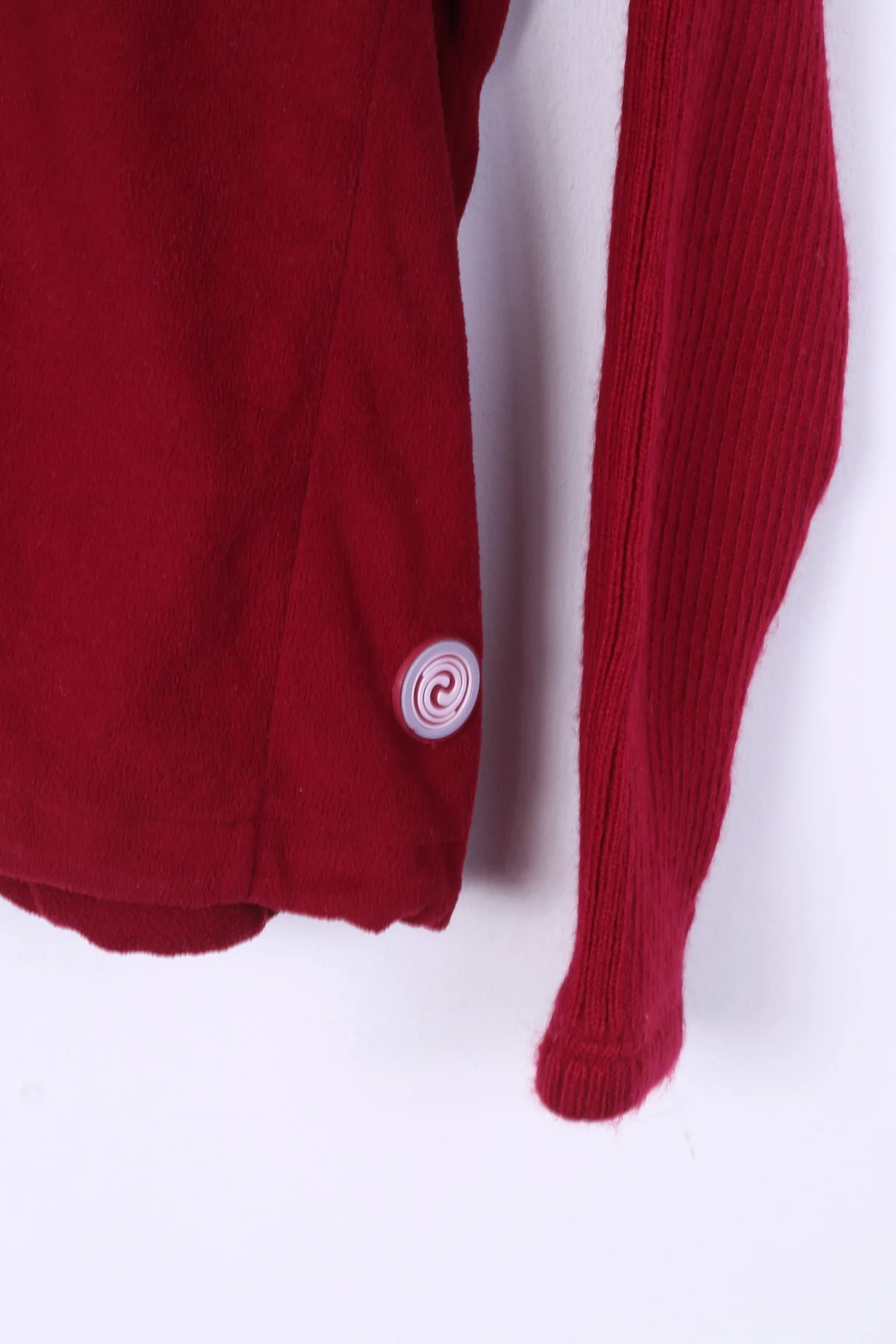 Marcel Clair Womens 36/38 M/L Fleece Top Zip Neck Sweatshirt Burgundy Sportswear - Image 3