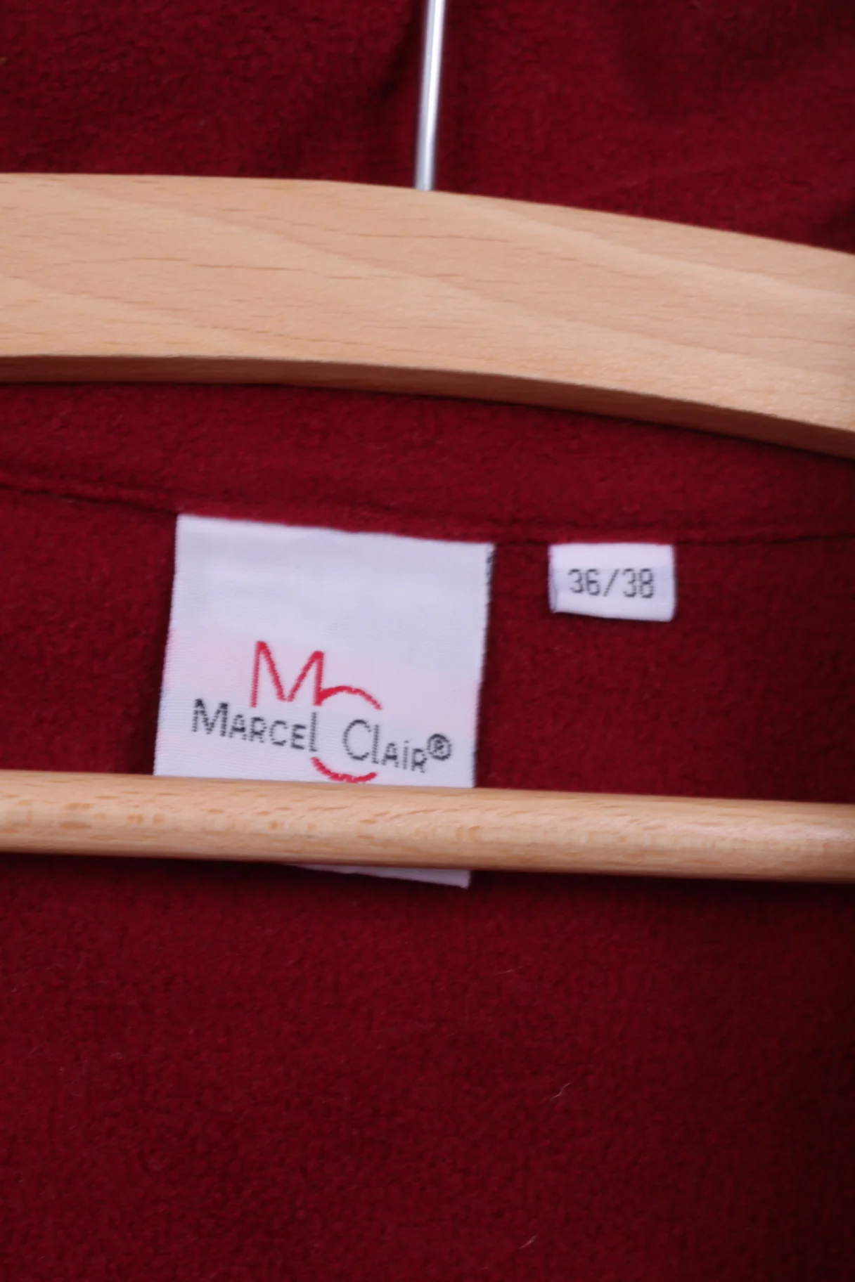 Marcel Clair Womens 36/38 M/L Fleece Top Zip Neck Sweatshirt Burgundy Sportswear - Image 4