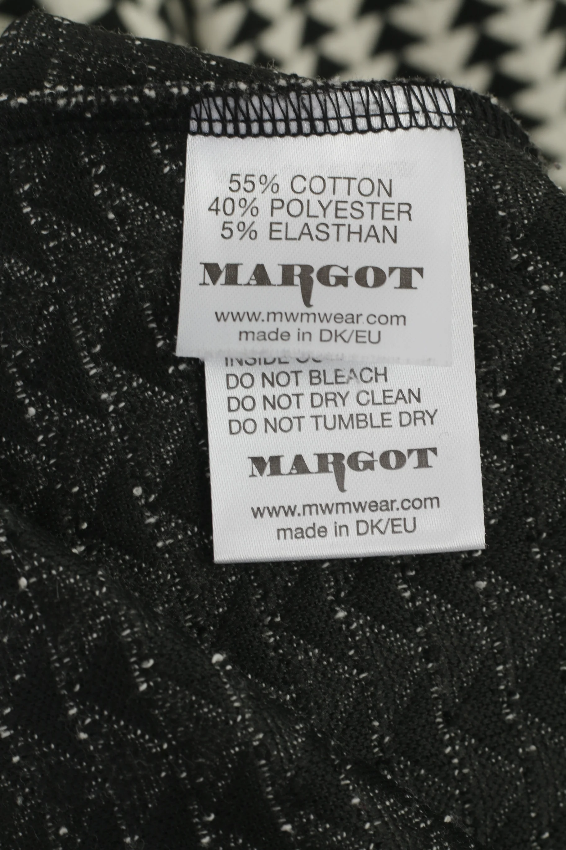 Margot Women L Midi Dress Black White Cotton Vintage Roses Stretch Pencil Crew Neck - Image 5