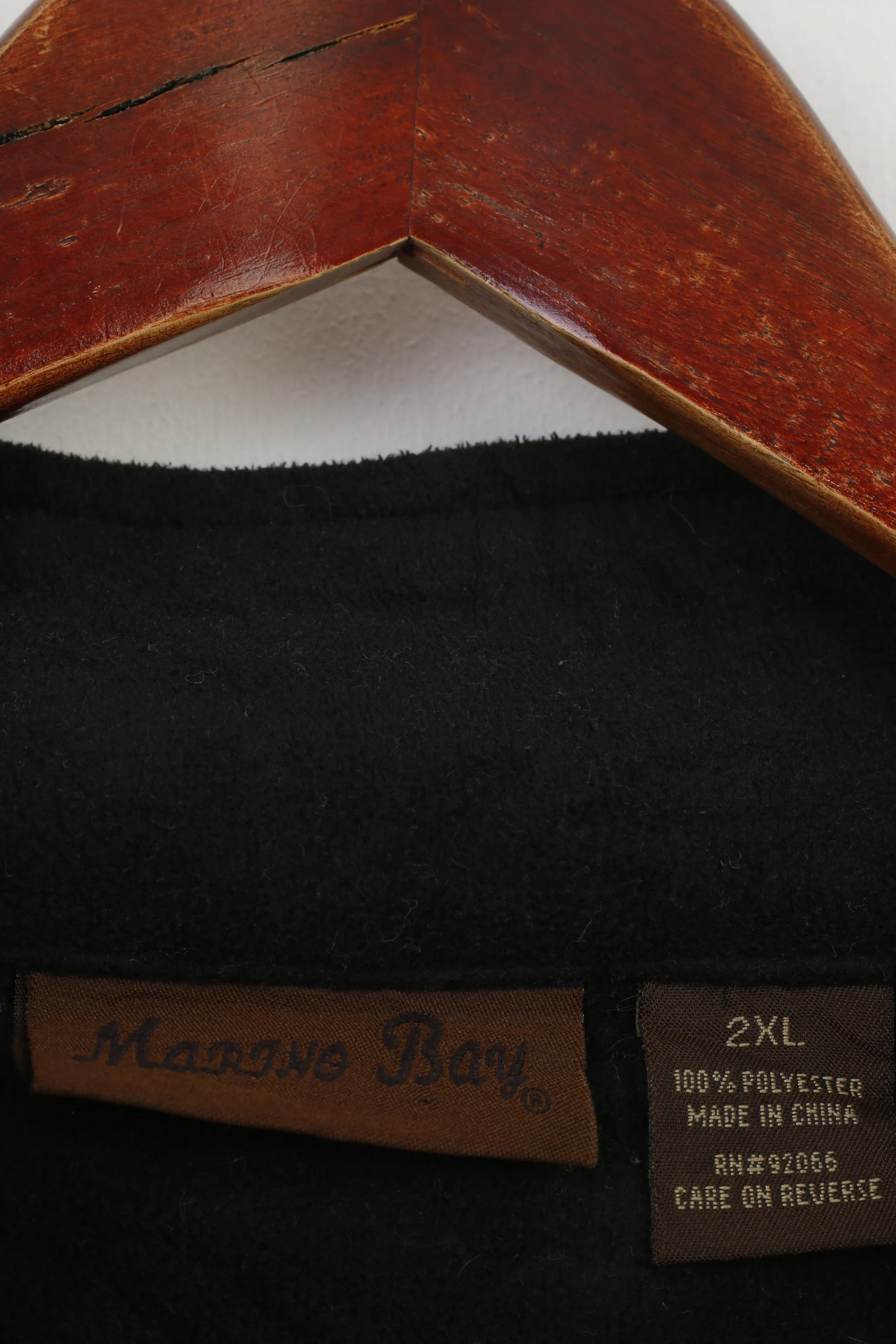 Marino Bay Man Jacket 2XL Vintage Fleece Inside Black Full Zipper Forest Print Padded Top - Image 5
