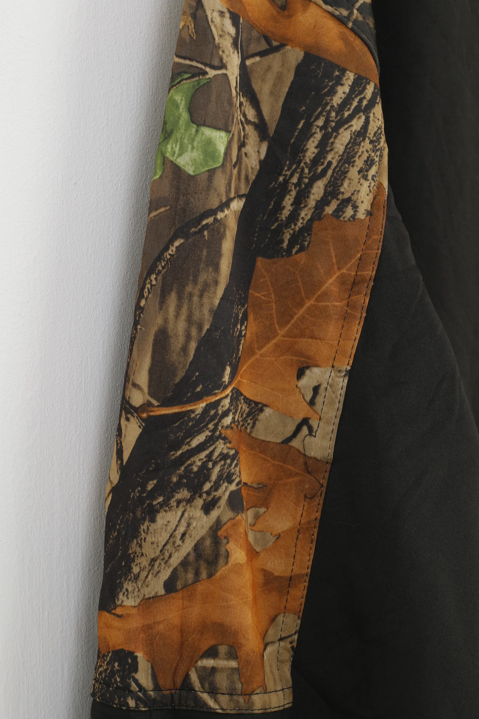 Marino Bay Man Jacket 2XL Vintage Fleece Inside Black Full Zipper Forest Print Padded Top - Image 6