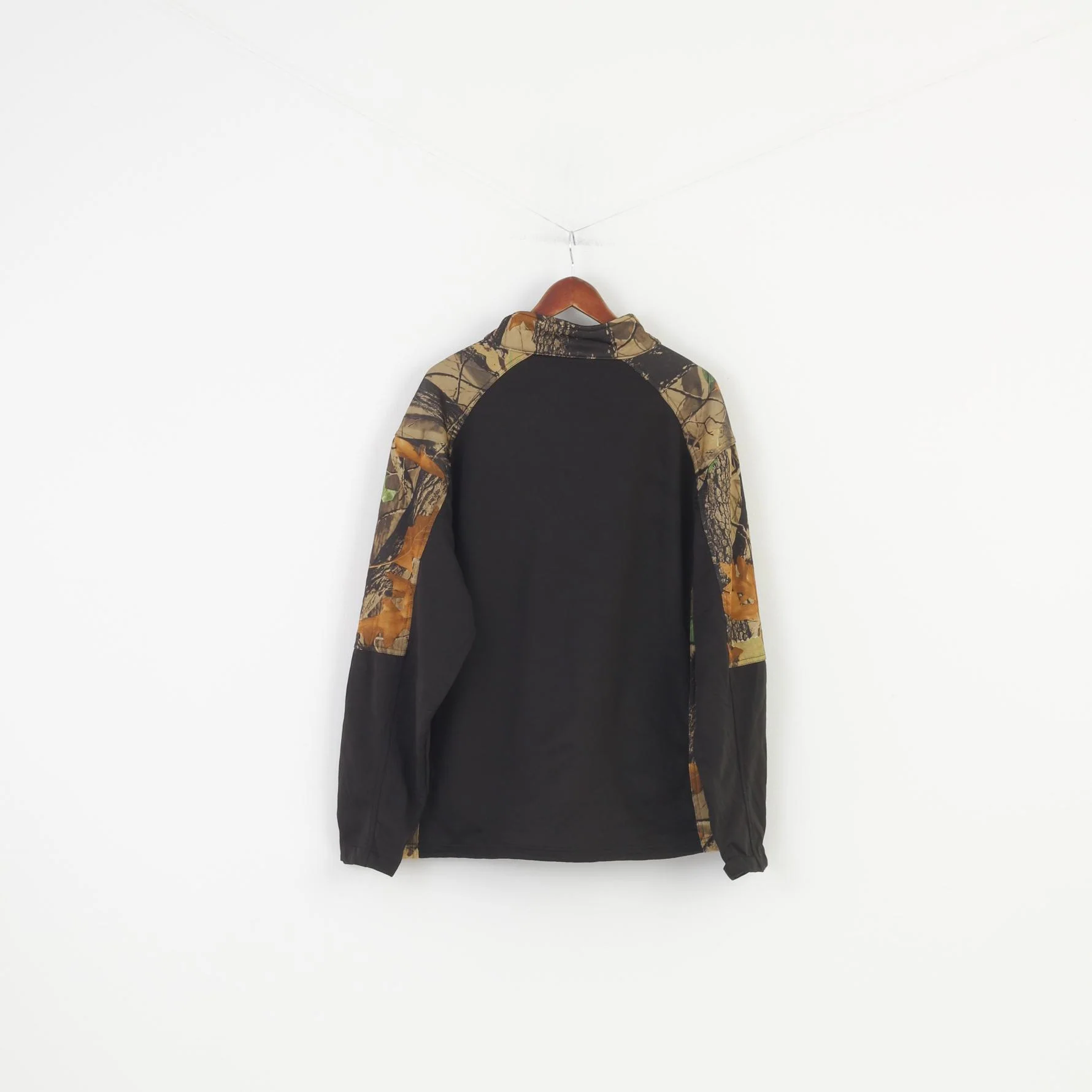 Marino Bay Man Jacket 2XL Vintage Fleece Inside Black Full Zipper Forest Print Padded Top - Image 7