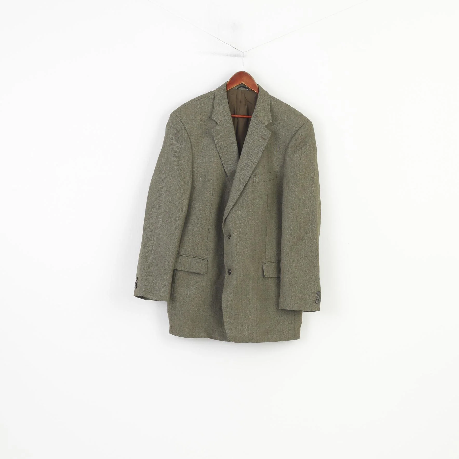 Mario Barutti Men 50 XL Blazer Green Shoulder Pads Single Breasted Hauptfutter Jacket