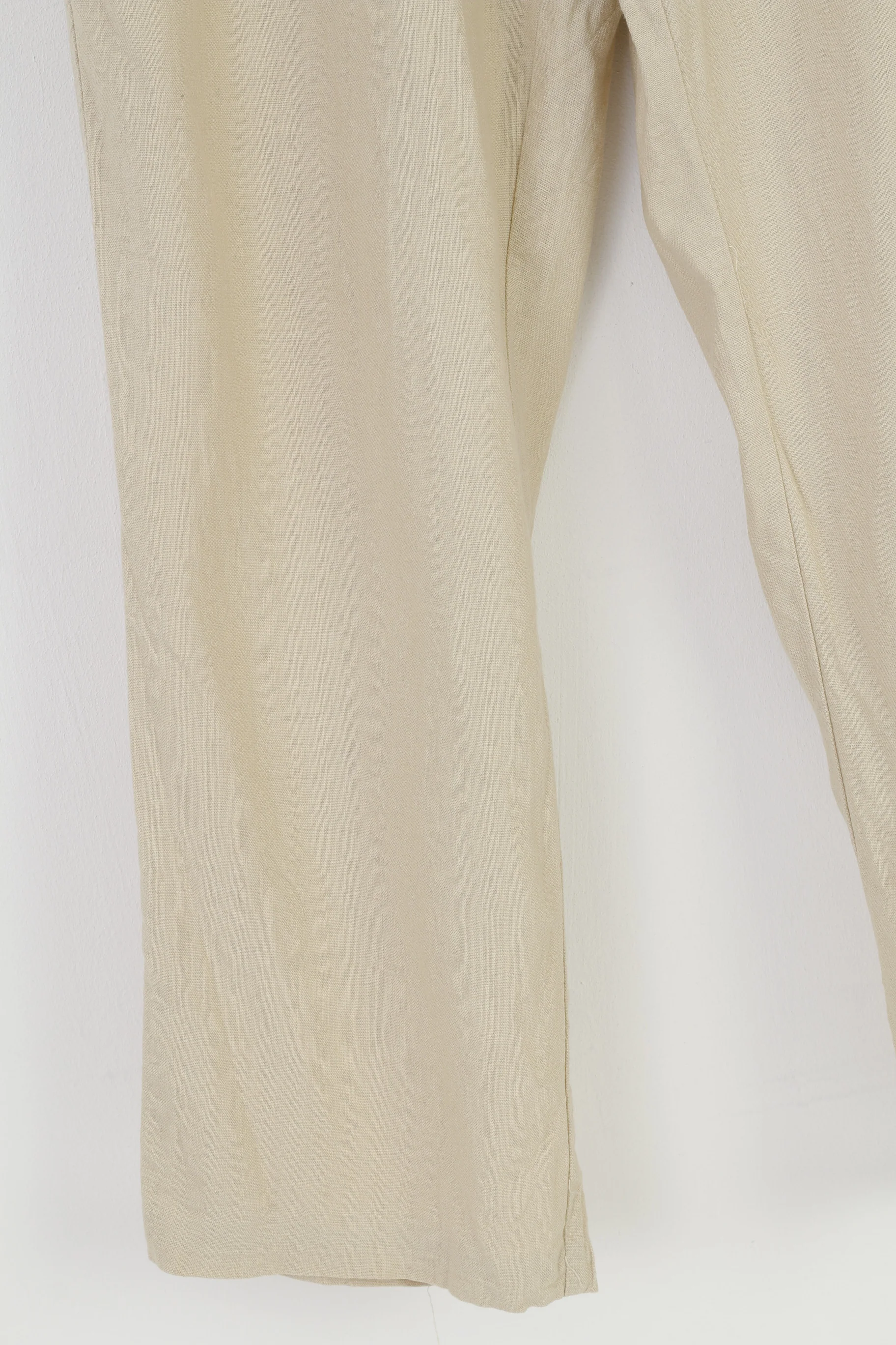Marks&Spencer Woman 81cm 74cm Trousers Linen Cream Tailoring Elegant High Waist Top - Image 3